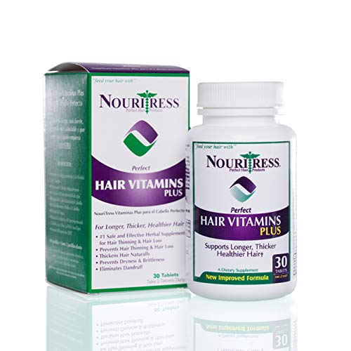 NouriTress Perfect Hair Vitamins Plus - 30 Tablets for Stronger, Healthier Hair | Supports Hair Growth & Shine | Daily Supplement for Men & Women