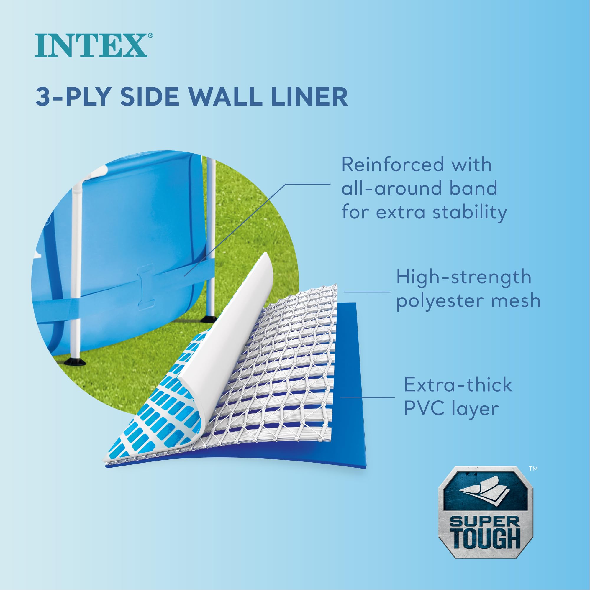 Intex 12ft x 30in Round Metal Frame Above Ground Swimming Pool Set with Filter Pump & Vinyl Cover - Perfect for Backyard Family Fun, Summer Parties & Outdoor Relaxation