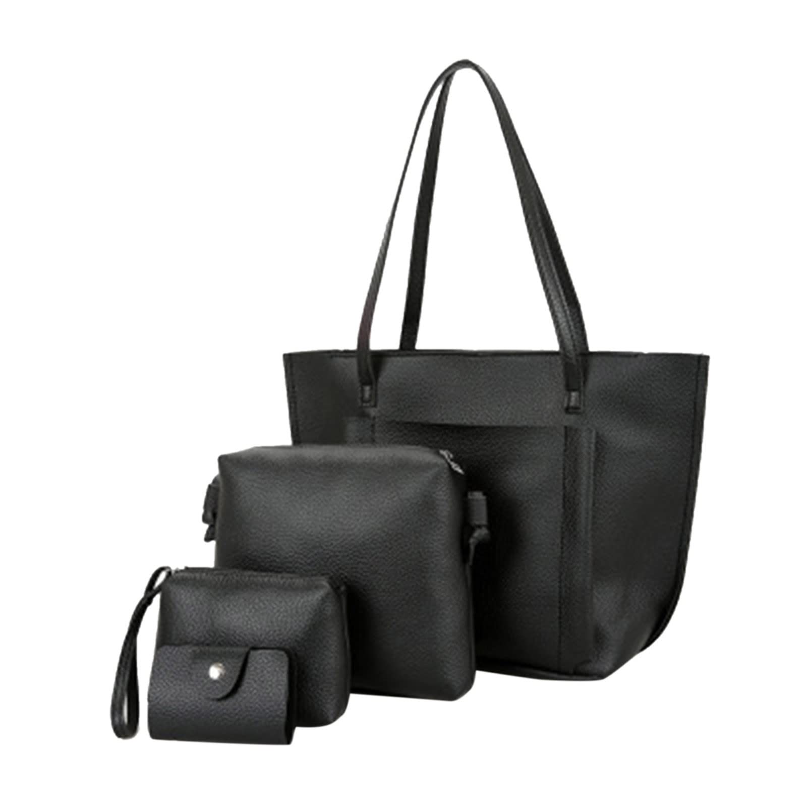 Qwent Women's 4-Piece Shoulder Bag Set - Stylish Handbag, Tote & Shopper Purse for Work, Travel & Daily Use | Durable & Fashionable Crossbody Bags