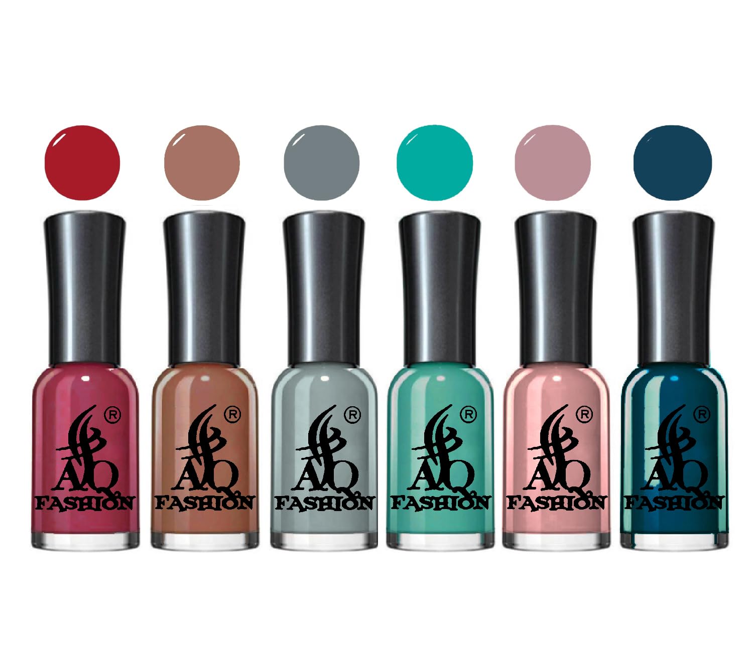 AQ FASHION Premium Pastel HD Shine Long-Lasting Quick Dry Gel Nail Polish Set - 6 Colors Combo Pack (Set 1) - Perfect for Manicures, Pedicures, Nail Art & Salon-Quality Home Use