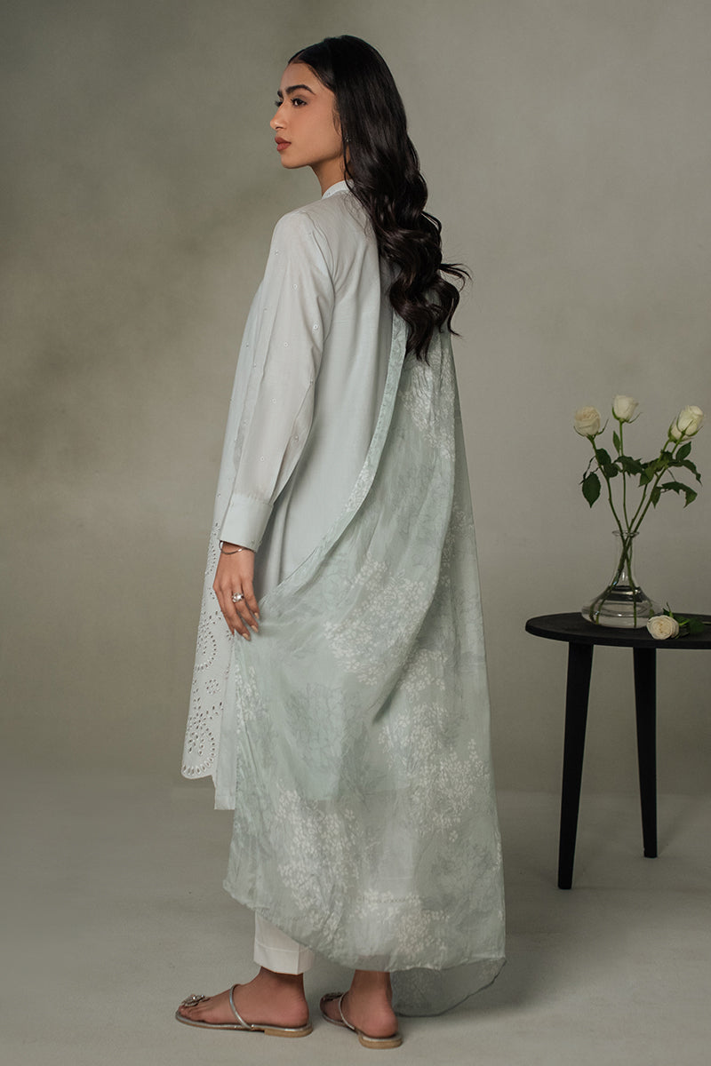 Blue Haze 2-Piece Outfit (Shirt & Dupatta) - Elegant Indian Ethnic Wear for Women, Perfect for Weddings & Festive Occasions