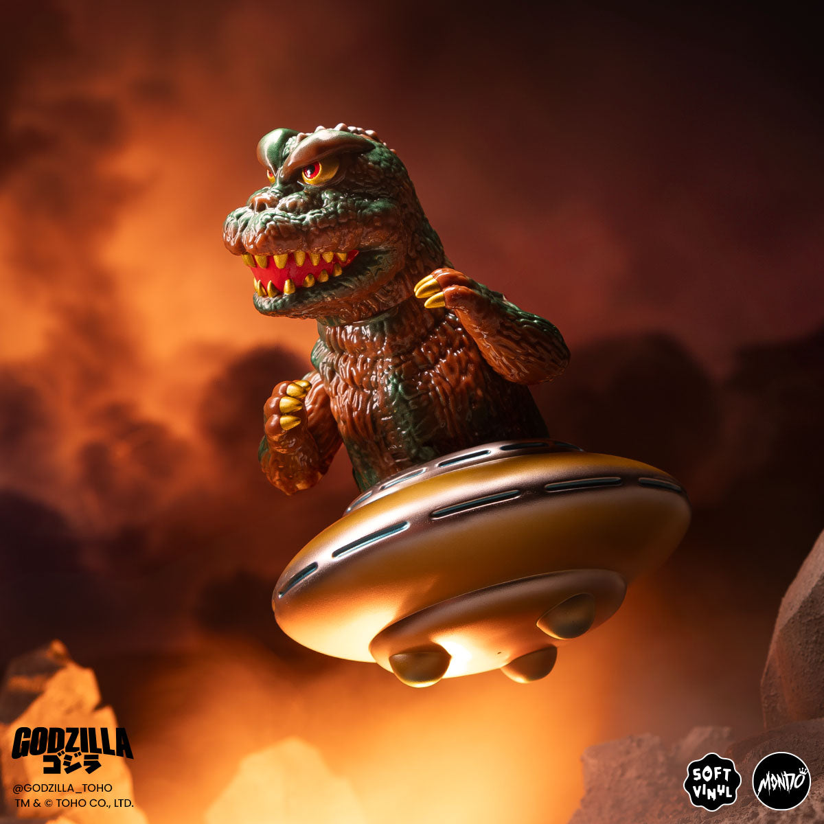 Godzilla UFO Soft Vinyl Figure - Invasion of the Astro Monster Variant Collectible Toy | Japanese Kaiju Monster Model for Display & Gifts | Perfect for Anime Fans & Pop Culture Collectors