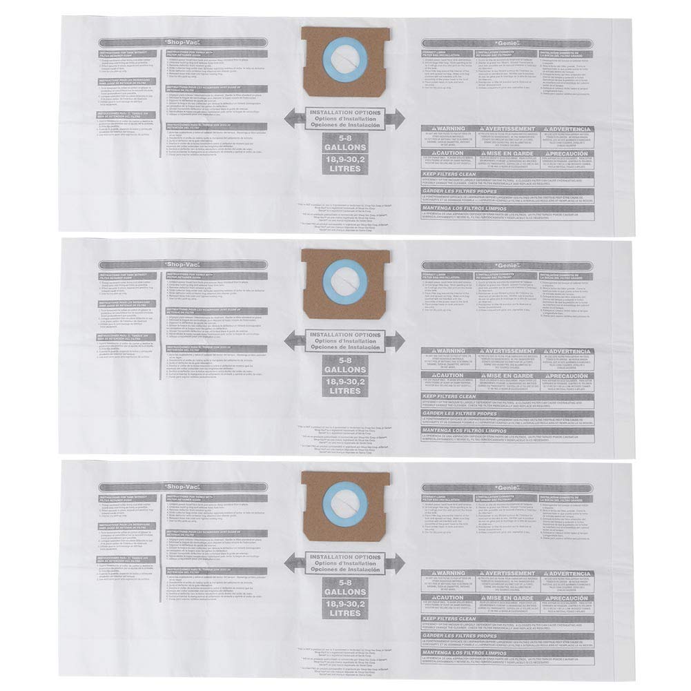 Nivvity Vacuum Bags (5 Pack) - 3pcs Vacuum Cleaner Replacement Dust Bags for Efficient Cleaning | Perfect for Home, Office & Car Vacuum Maintenance