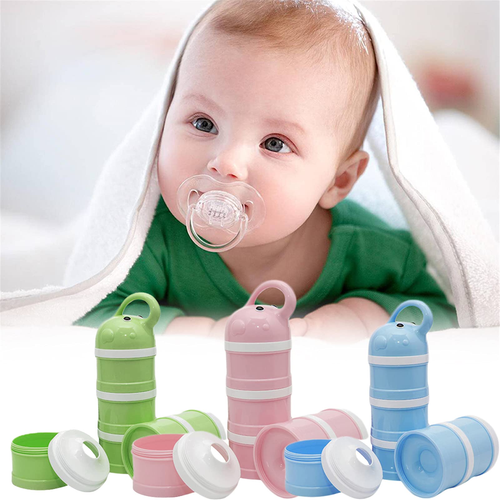 Portable 3-Layer Baby Formula Dispenser - Large Capacity Powdered Milk Container for Travel, Snacks & Storage | BPA-Free & Leak-Proof | Ideal for On-the-Go Parents, Daycare & Outdoor Activities