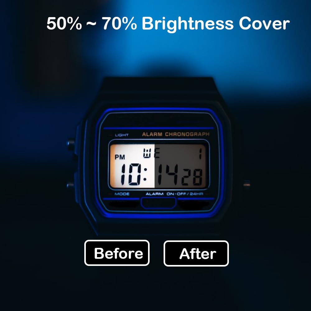 Black Light Blocking Tape - Adhesive Dimming Sticker for LCD Panels, Appliances & LED Strips | Blocks 50-70% Light | Perfect for Home Theater Setup, Gaming Rooms & Nighttime Lighting Control