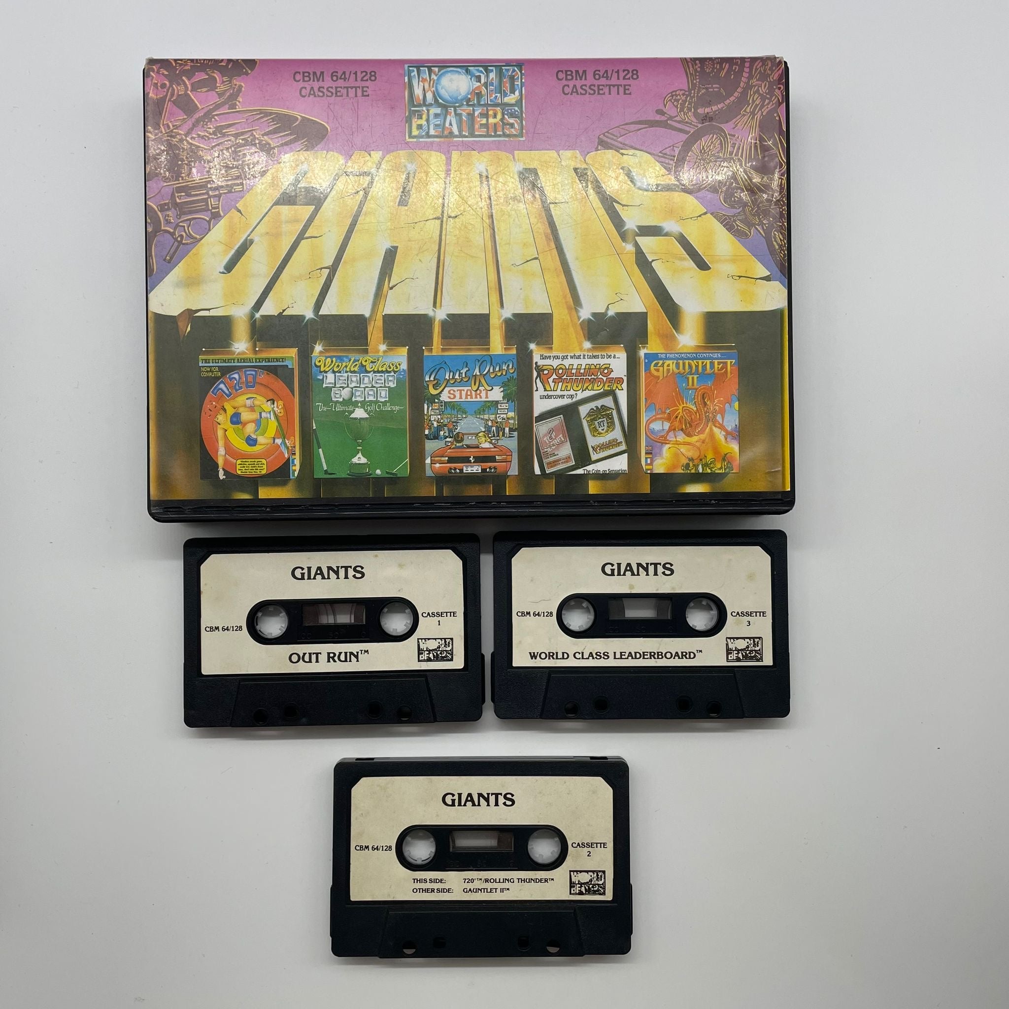 OutRun World Beaters CBM 64/128 Cassette - Classic Retro Gaming for Commodore 64 & 128 - Perfect for Vintage Gaming Enthusiasts & Collectors