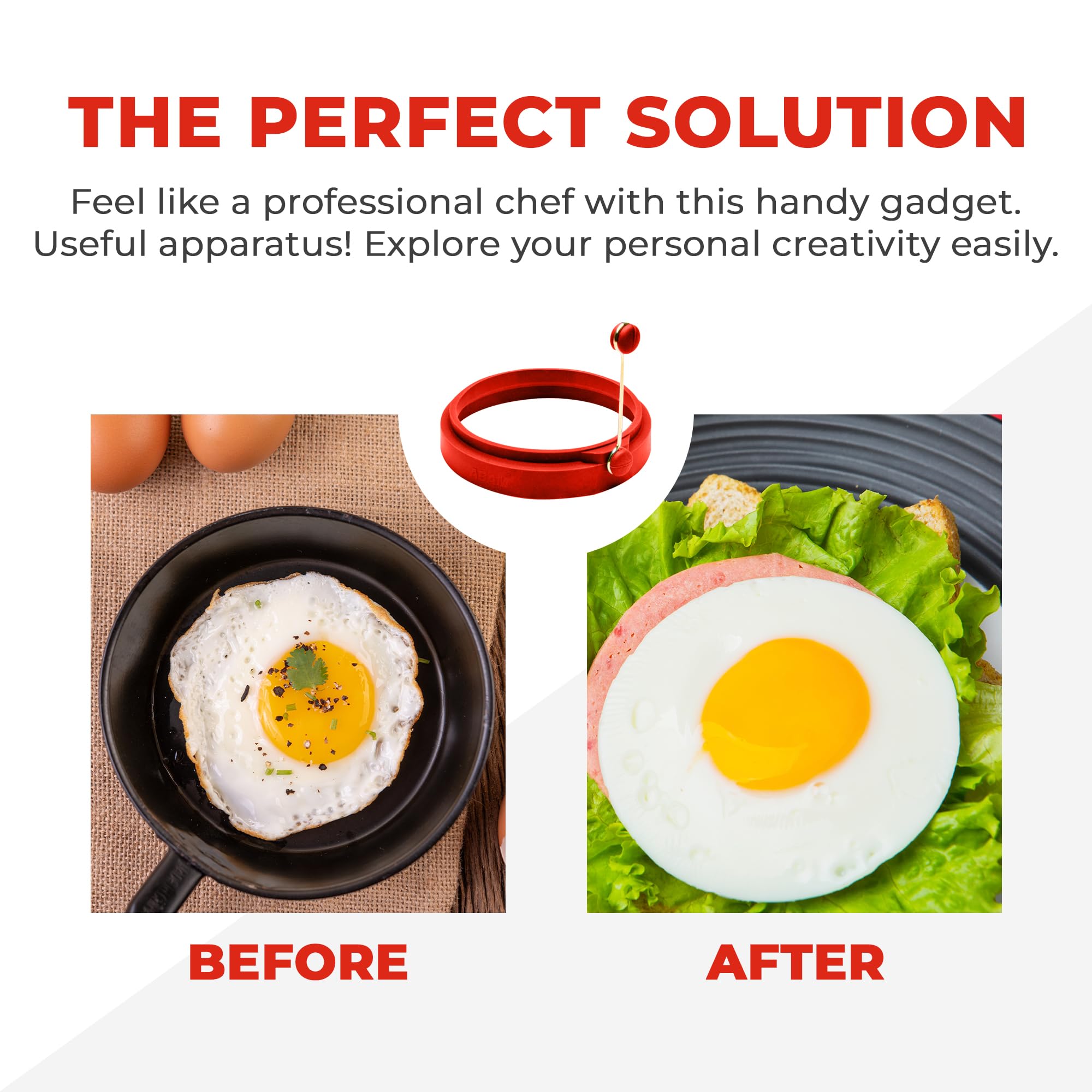 **4 Inch Nonstick Silicone Egg Ring - Blue Round Pancake Mold for Breakfast Sandwiches, Omelets, Burgers & More (Pack of 4) | Includes Free e-Book | Perfect for Home Cooking, Meal Prep & Camping**