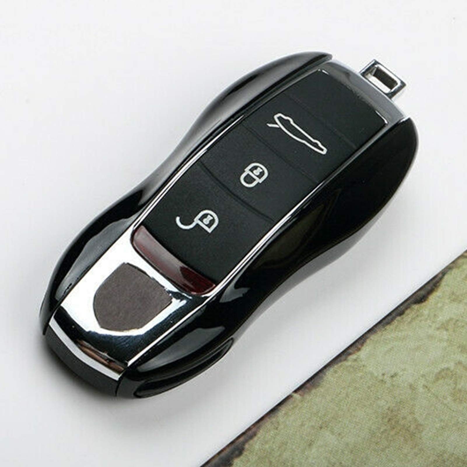 Fydun Car Key Fob Cover Case - Protective Shell for Porsche 911 Remote Key (Baked Black & Silver) | Durable Key Protector for Daily Use, Travel & Car Enthusiasts