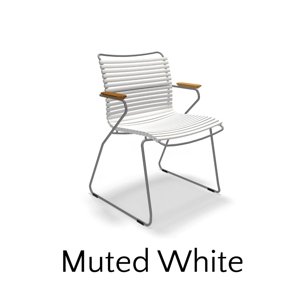 CLICK Outdoor Dining Armchair - Weather-Resistant Patio Chair for Garden, Poolside & Restaurant Use - Comfortable Aluminum Bistro Seating with Cushion Option