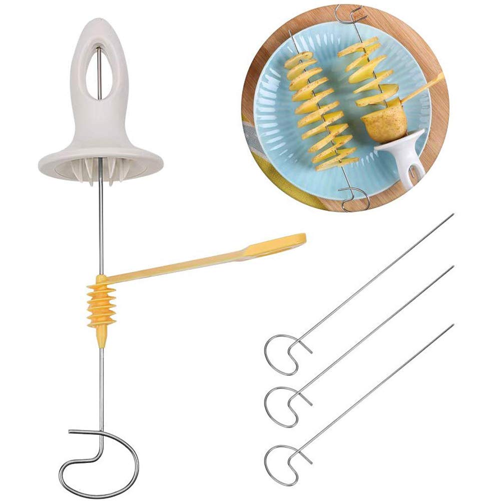 Stainless Steel Manual Spiral Potato Slicer - Tornado Twisted Potato Cutter for Chips & Vegetables | Perfect for Home Cooking, Party Snacks & Restaurant Food Prep