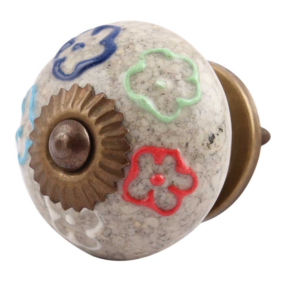 Premium 2-Piece Ceramic Multicolor Crackle Drawer Knobs - Decorative Kitchen Cabinet Hardware & Dresser Door Pulls - Handcrafted Home Decor for Cabinets, Dressers, and Furniture Makeover
