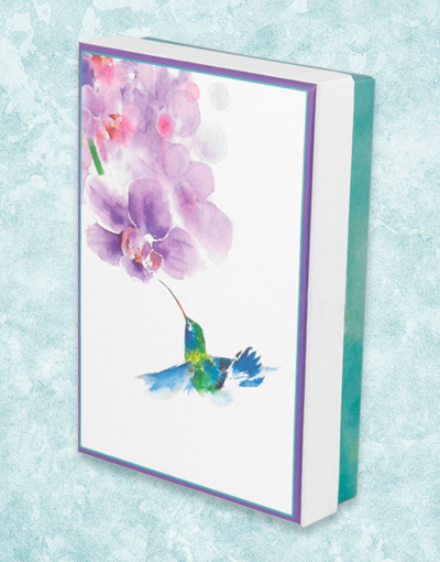Hummingbird Dream Deluxe Note Card Set - Handmade Greeting Cards with Watercolor Design for Thank You Notes, Birthday Wishes & Special Occasions