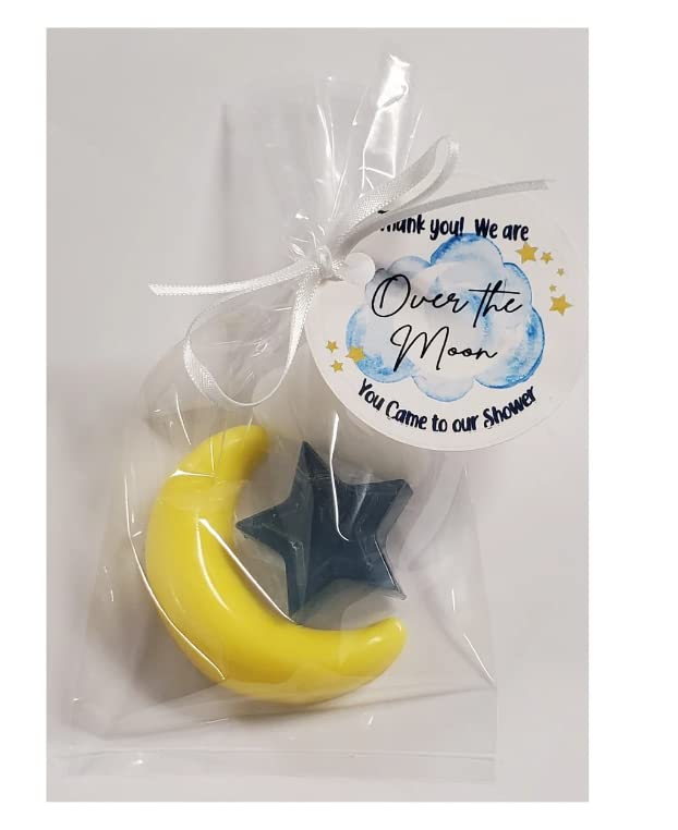 Personalized Star Soaps - 10 Baby Shower Favors with 'Love You to the Moon and Back' & 'Twinkle Little Star' Tags - Perfect for Gender Reveal Parties, Newborn Gifts & Celebrations