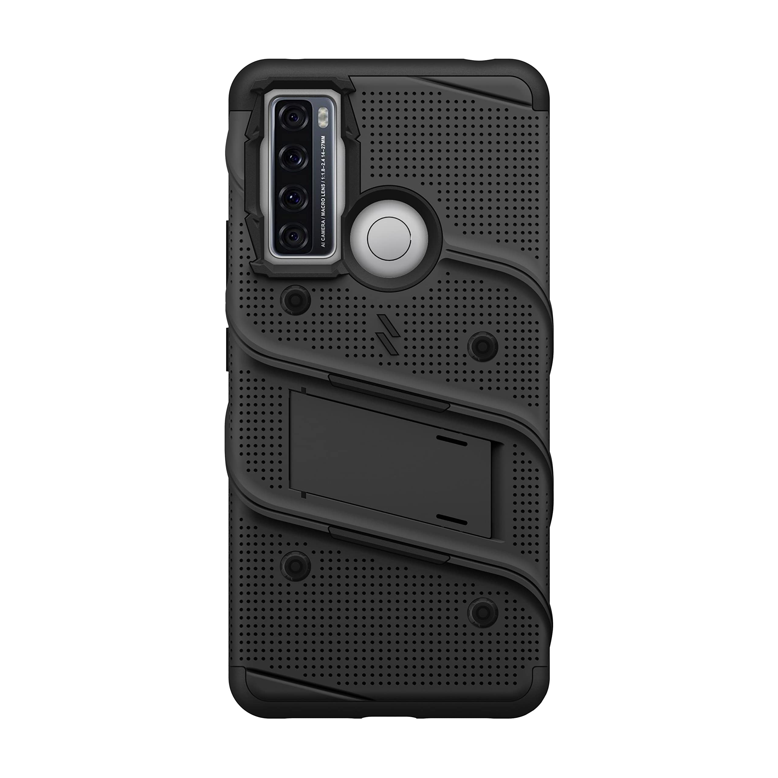 TCL 20 XE Case with Screen Protector & Kickstand - Black for Outdoor Protection