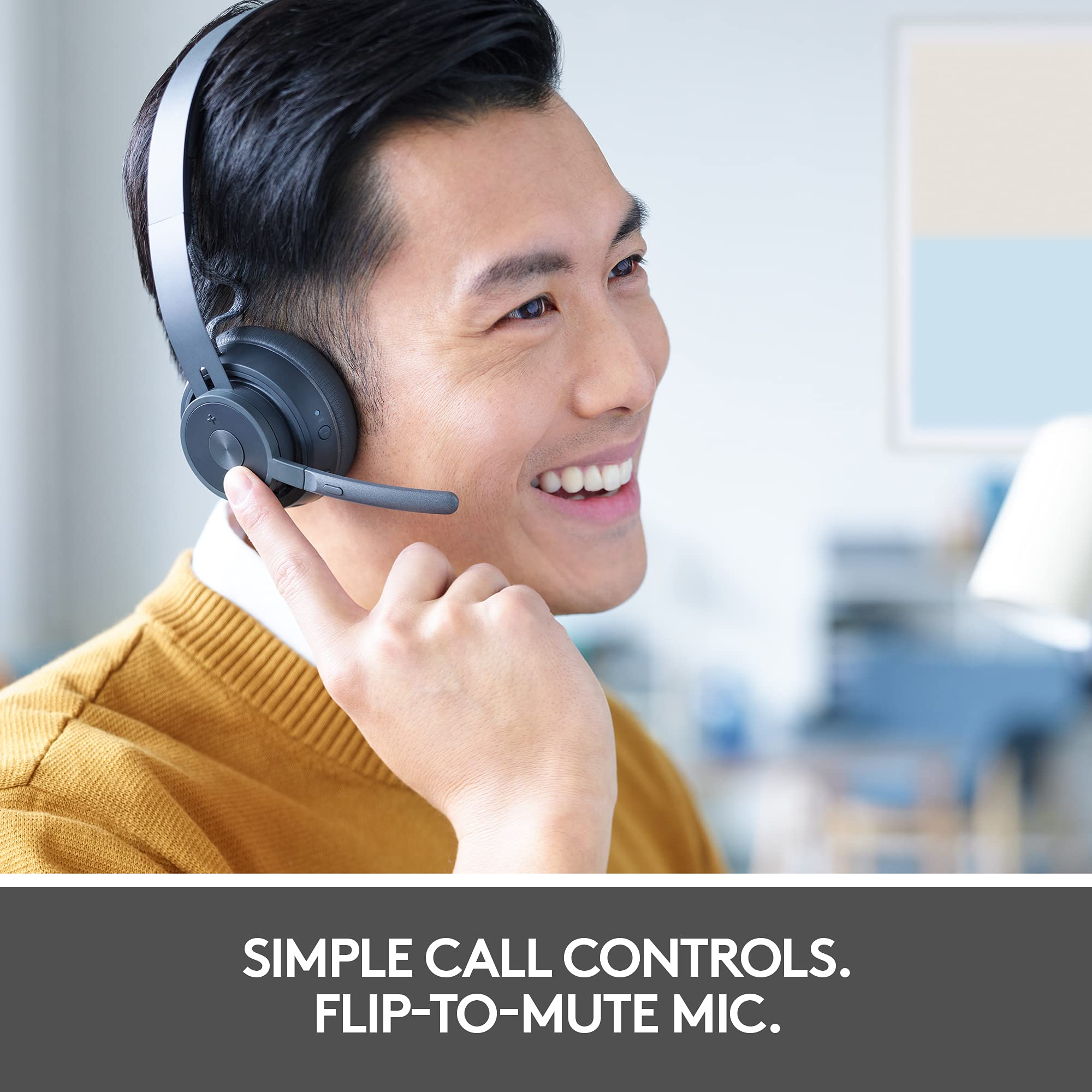 Logitech Zone Wireless Bluetooth Headset with Noise Cancelling Mic - Ideal for Open Office, Remote Work & Video Conferencing