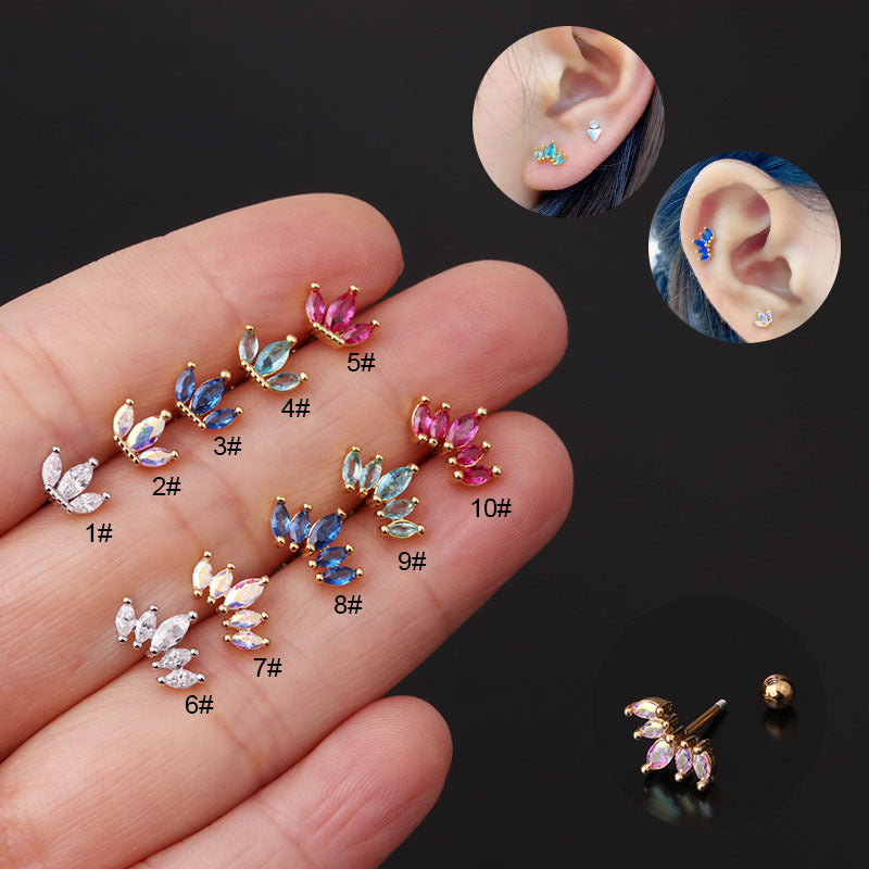 20G Cartilage Tiny Stud Earrings - Opal Stud Earrings for Women | Perfect for Daily Wear, Parties & Gifts | HSPJ287