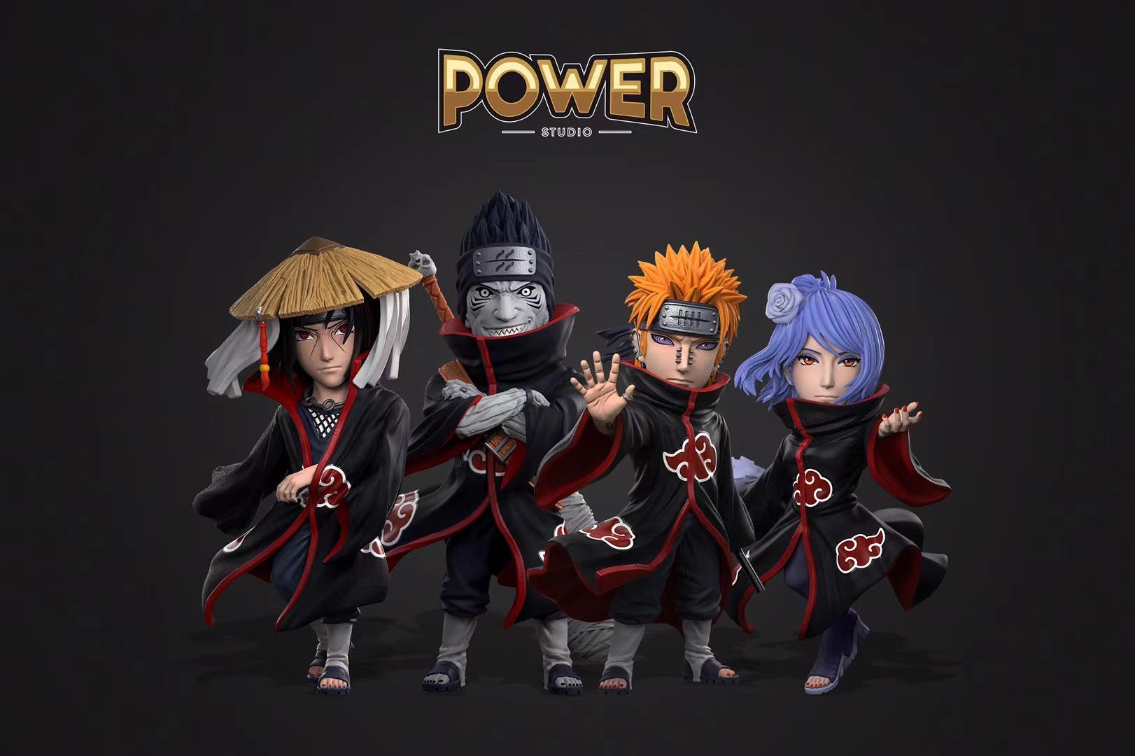 Power Studio Akatsuki Second Series - Pain & Konan Anime Figures | Collectible Naruto Shippuden Character Statues for Display, Gift & Anime Fans Collection