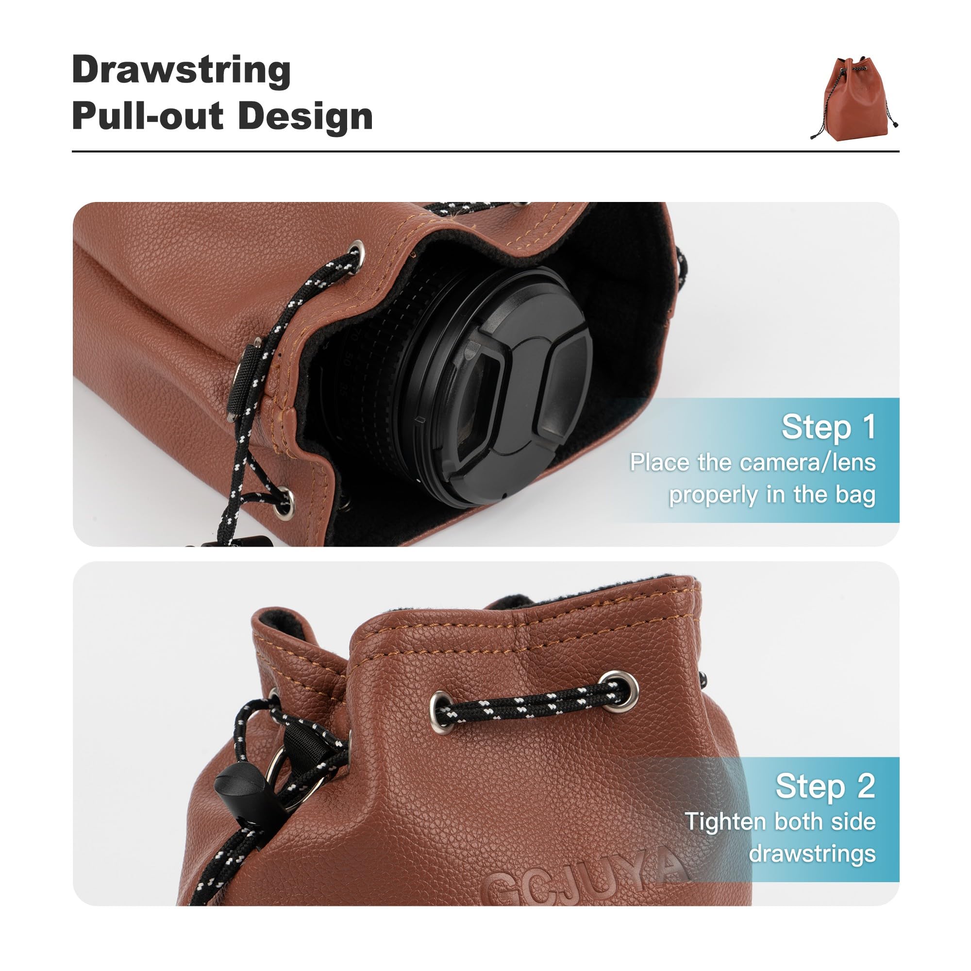 Compact Camera Bag with Removable Crossbody Strap - Waterproof DSLR Camera Case for Digital SLR/Mirrorless Cameras - Travel & Outdoor Photography Accessories for Men & Women (Brown, Small) - Perfect for Hiking, Travel & Daily Use