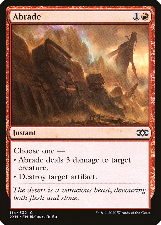Abrade Double Masters MTG Card - Premium Magic: The Gathering Burn & Artifact Removal for Competitive Play & Deck Building