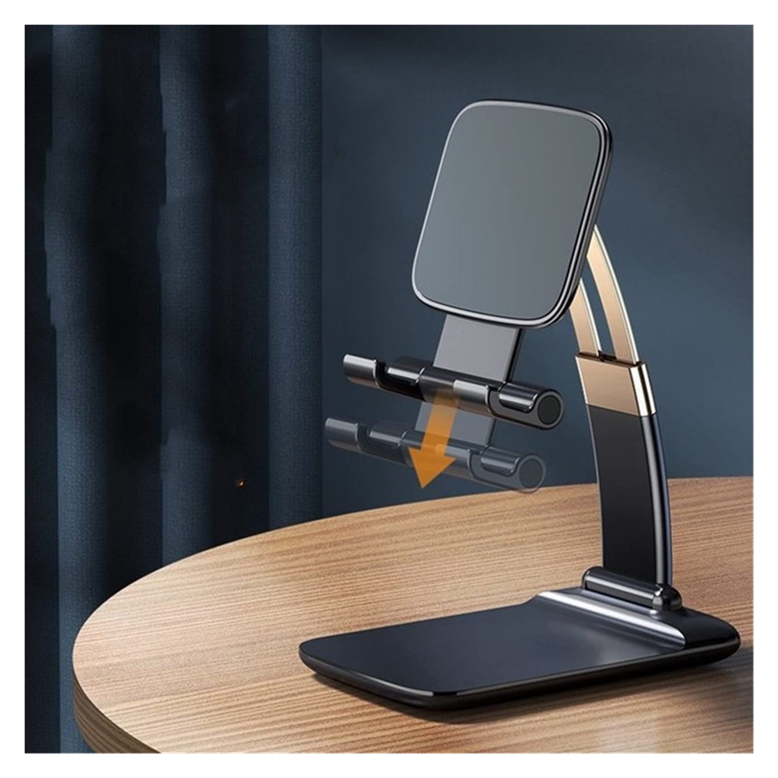 Adjustable Gravity Metal Phone Stand - Foldable Desk Holder for Table & Desktop Use