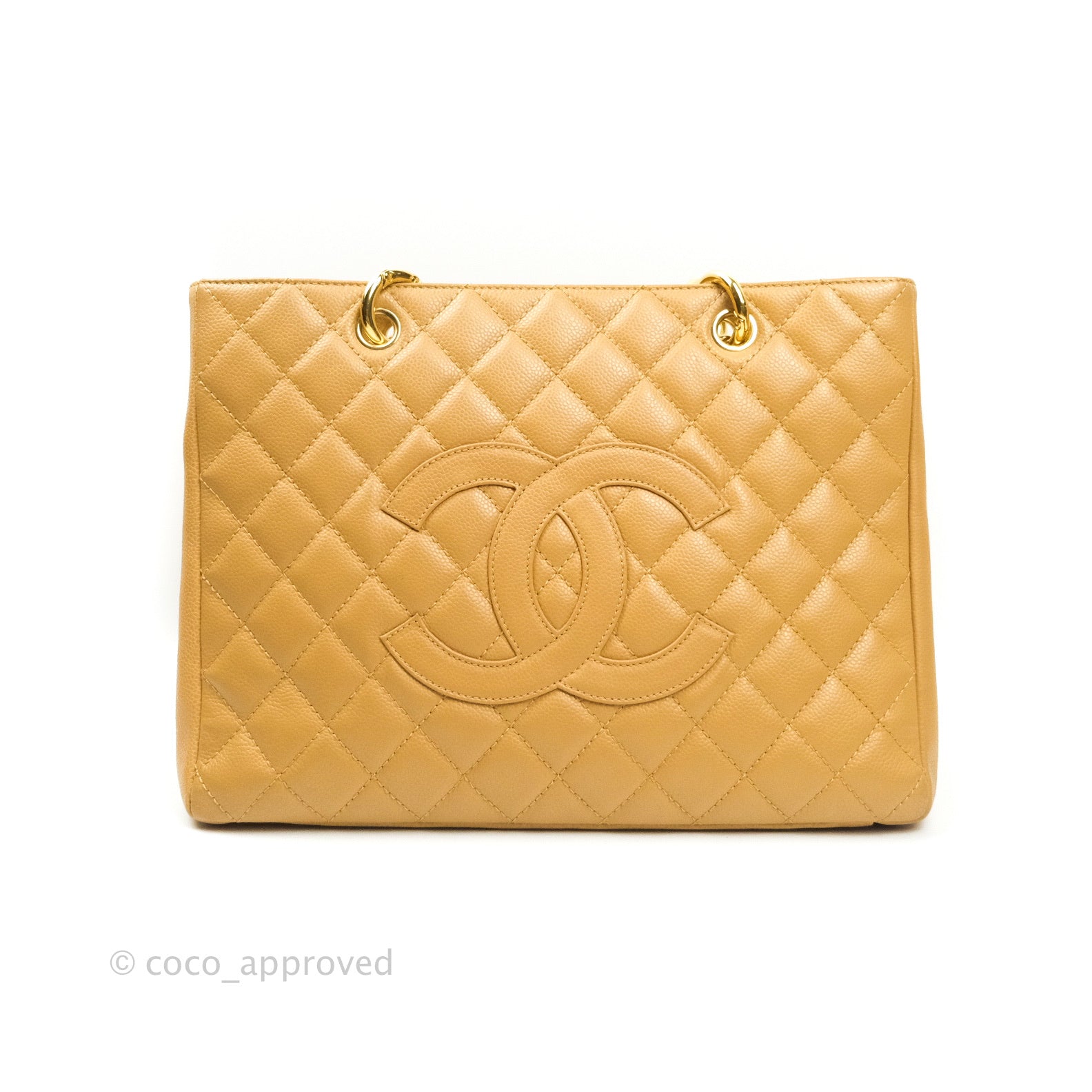 Chanel Caviar Leather Grand Shopping Tote GST Bag - Dark Beige with Gold Hardware | Luxury Designer Handbag for Women, Perfect for Work, Travel & Everyday Use