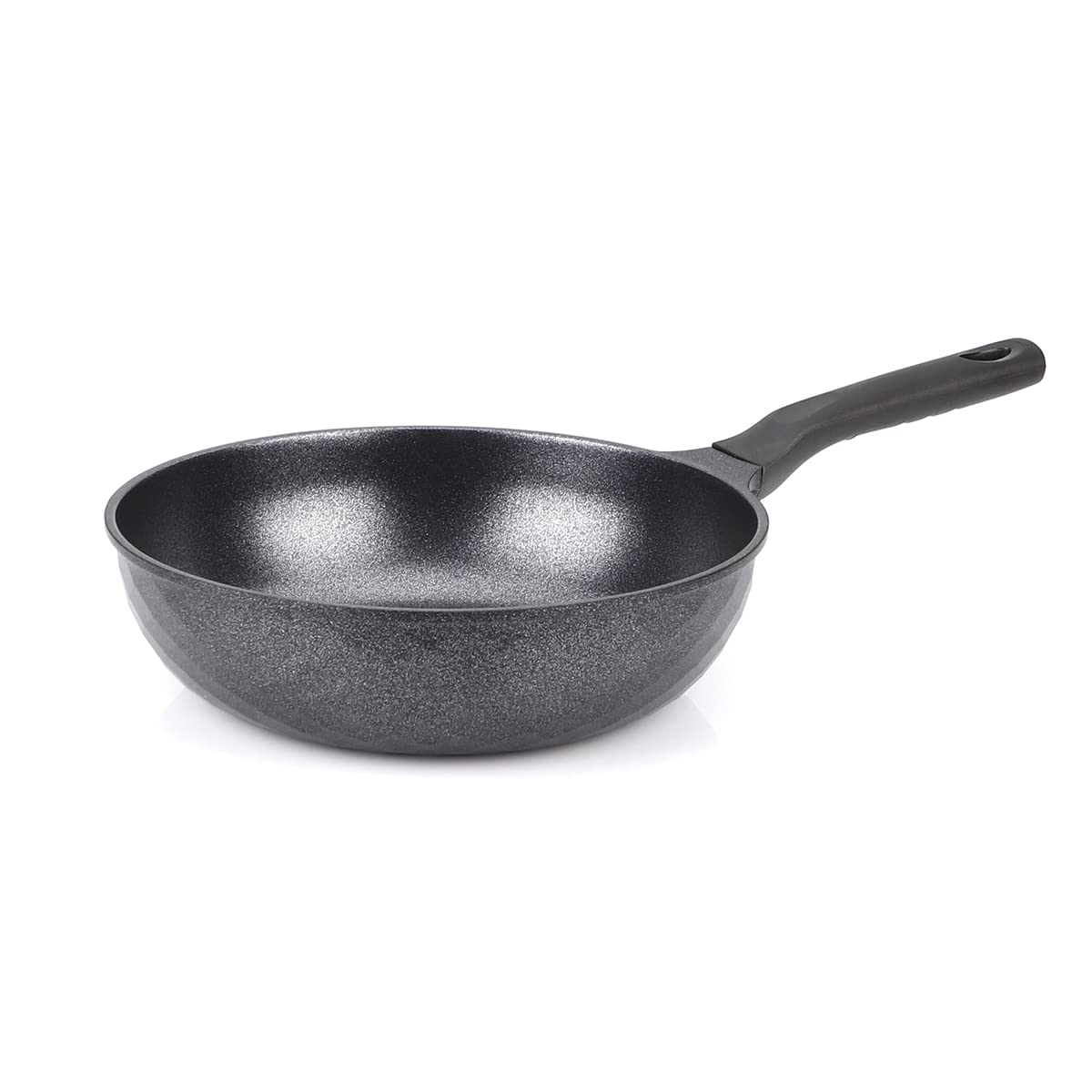 **COTE SILVER 12 Inch Nonstick Flat Bottom Wok Pan - Stainless Steel Induction Compatible Fry Pan for Electric & Gas Stoves, PFOA Free - Perfect for Stir-Frying, Sautéing & Deep Frying**