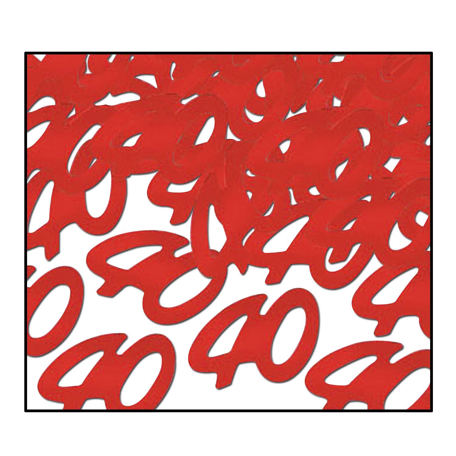 12 Pack Beistle Confetti 40th Birthday Party Decorations - Red Silhouette Confetti (0.5 Oz per Pack) for Anniversary Celebrations, Graduation Parties & Special Events