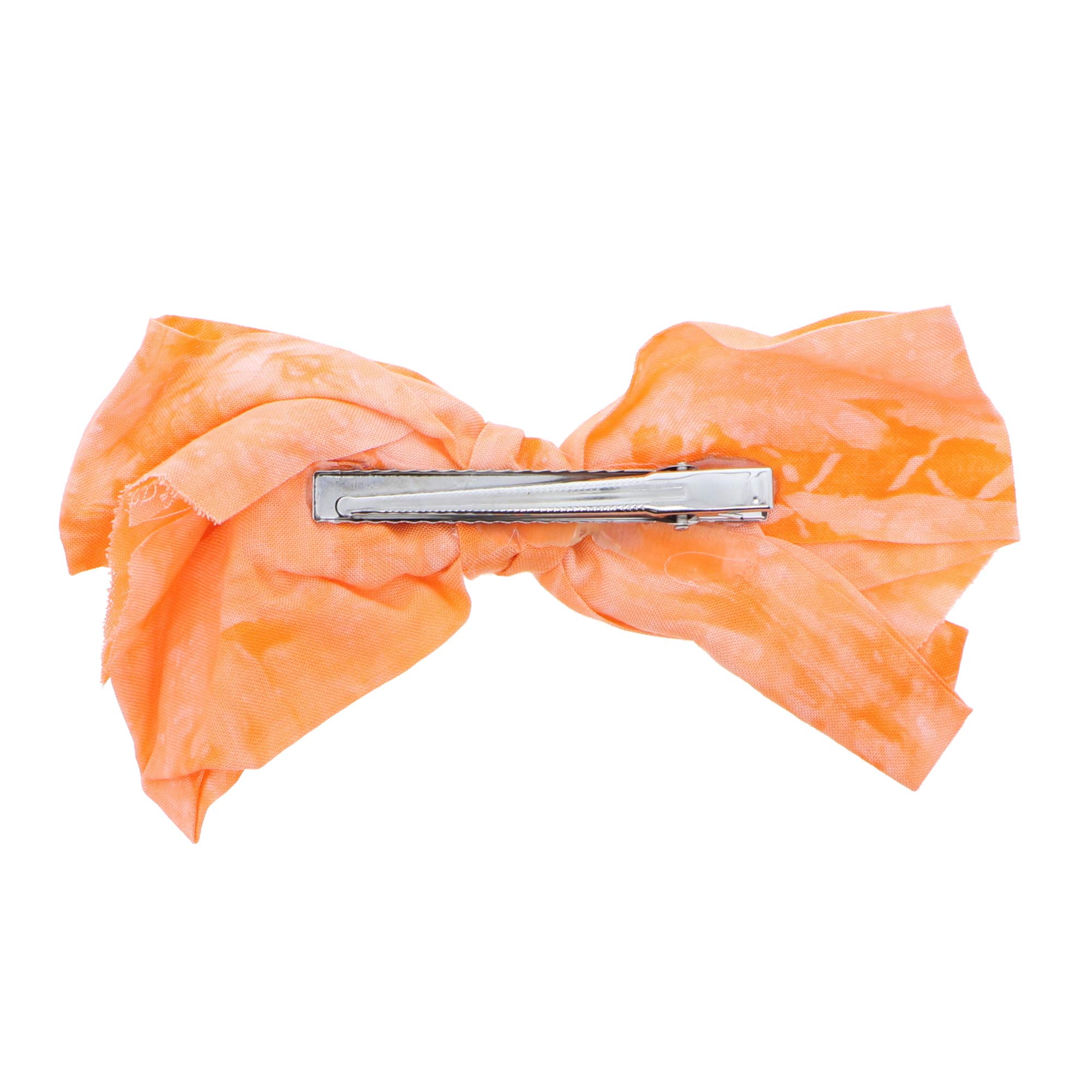 Vibrant Orange Tie Dye Bow Clips for Girls - Set of 3 Hair Accessories, 6 Inch Wide, Perfect for Parties, School, and Everyday Style
