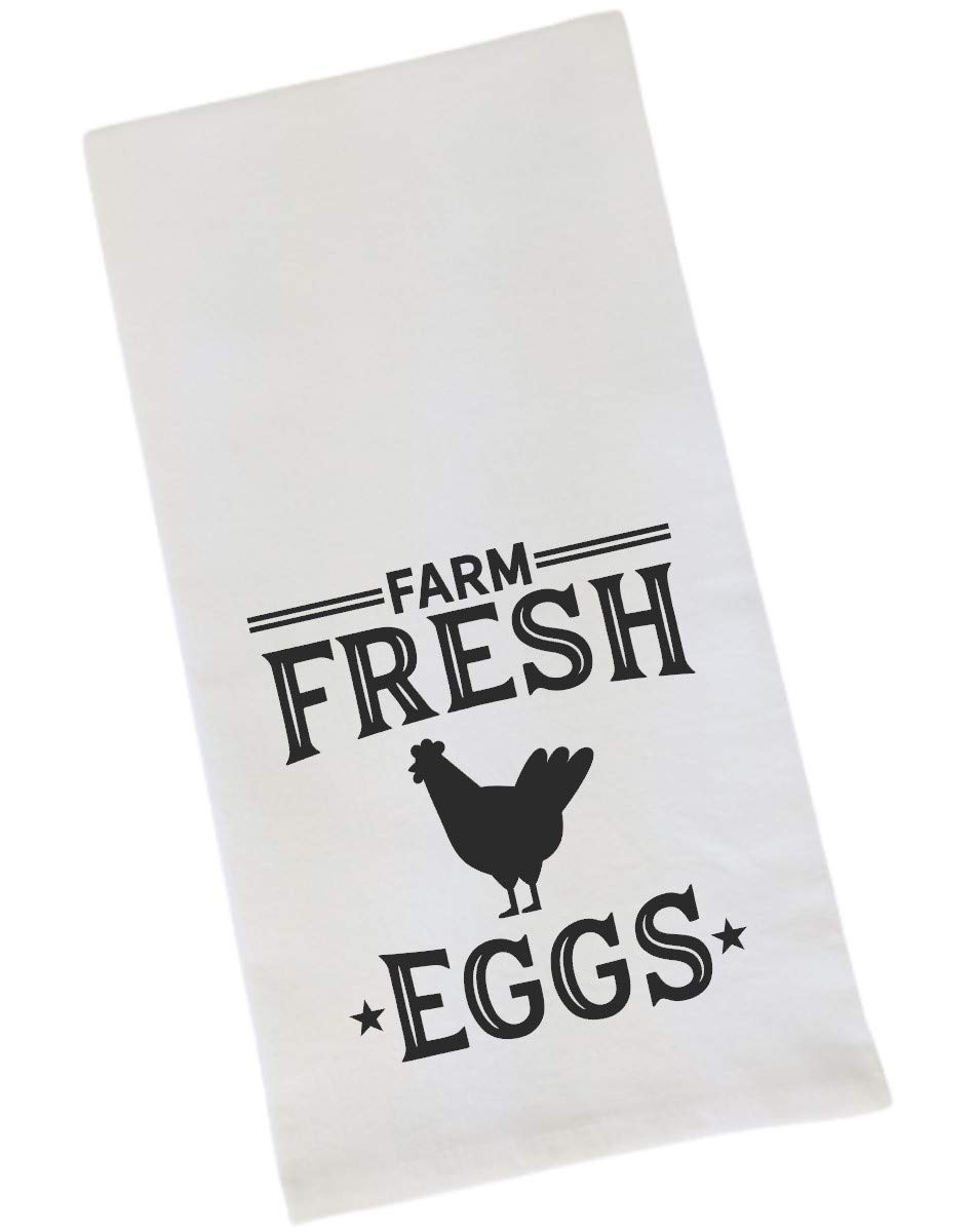 Premium Flour Sack Tea Towels - 100% Cotton Kitchen Towels for Farm Fresh Eggs & Chicken - Ideal for Baking, Cooking & Farmhouse Decor