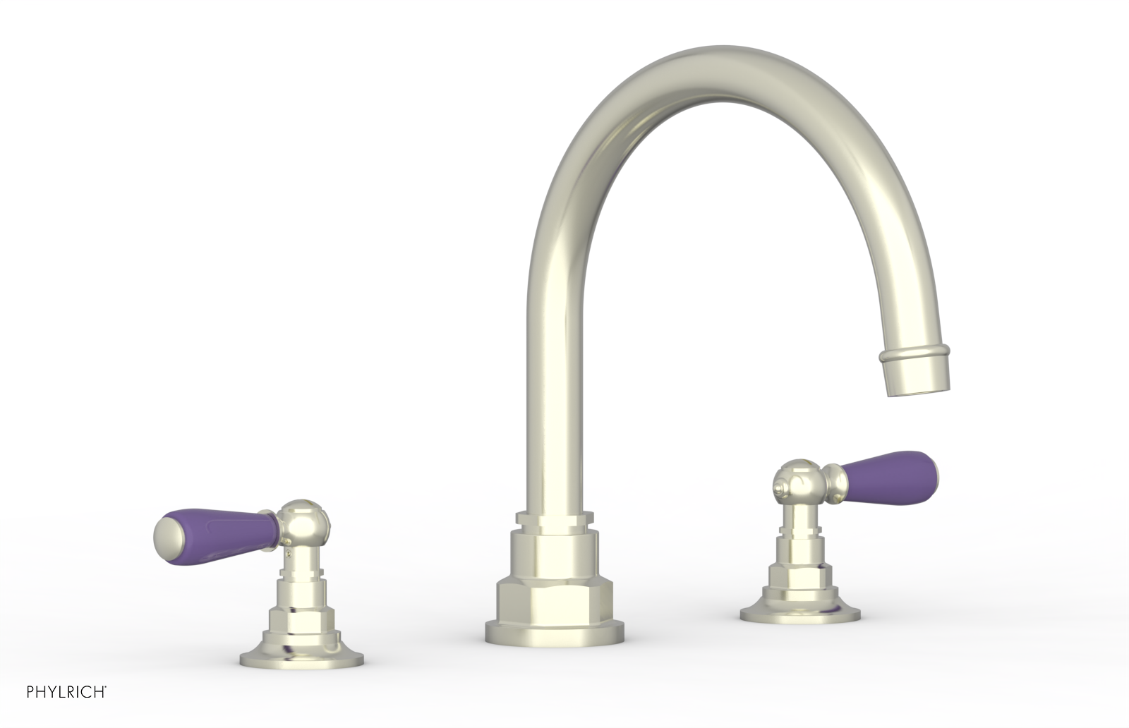Jamestown Deck Tub Set with Lever Handles & Purple Accents - 165