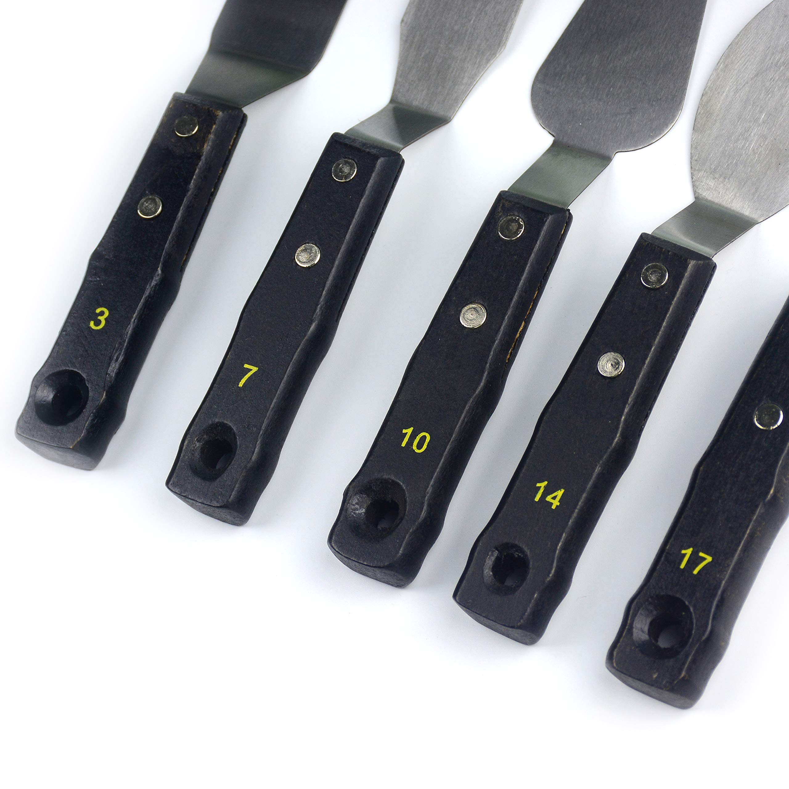 5-Piece Large Stainless Steel Painting Knife Set by AebDerp - Professional Acrylic Palette Knives for Artists - Perfect for Oil Painting, Canvas Art & Texture Creation