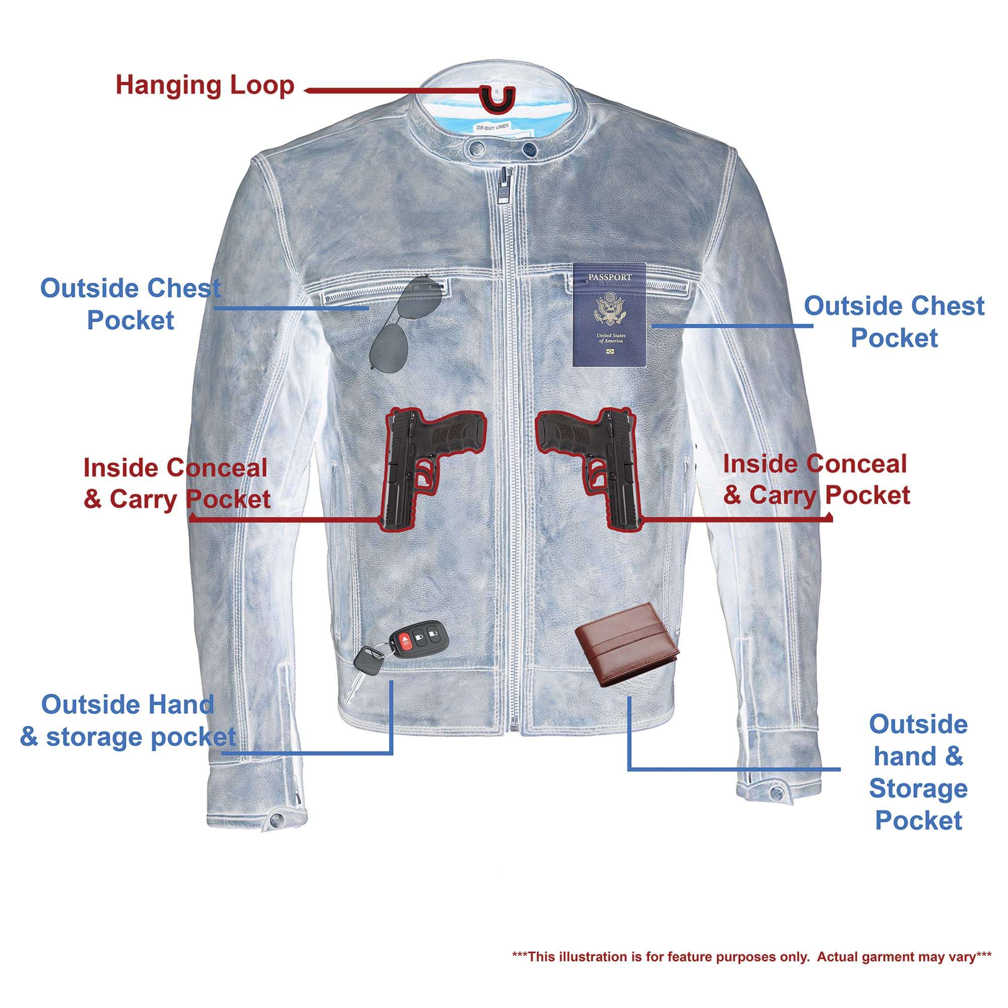 Milwaukee Leather Men's Distressed Brown Motorcycle Jacket with Venting - Breathable Biker Jacket for Harley Davidson & Cruiser Riders - Perfect for Road Trips & Daily Commuting