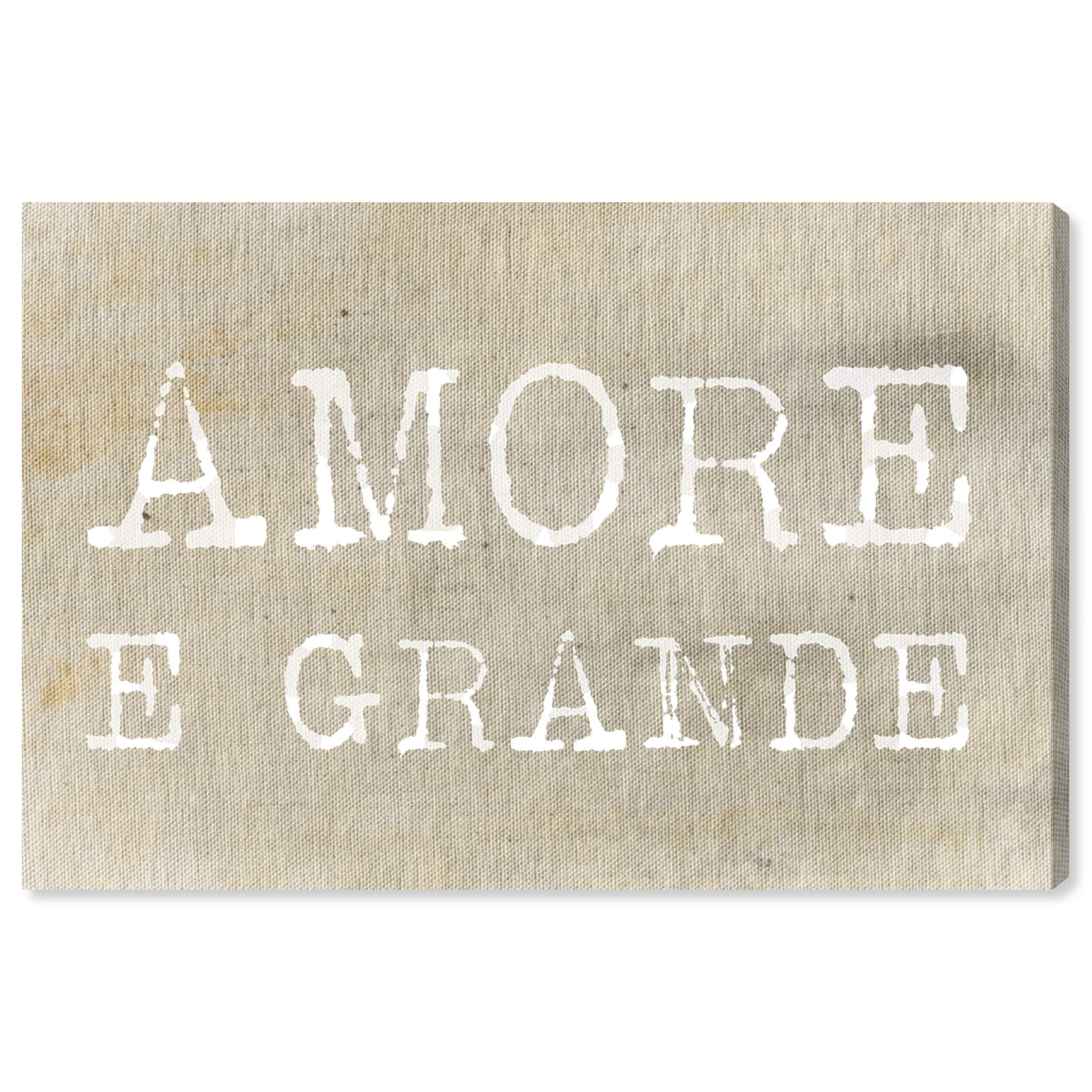 Oliver Gal Artist Co. 'Love Is' Typography Wall Art Canvas Print - 15x10 Inches, Brown & White - Perfect for Living Room, Bedroom & Office Décor