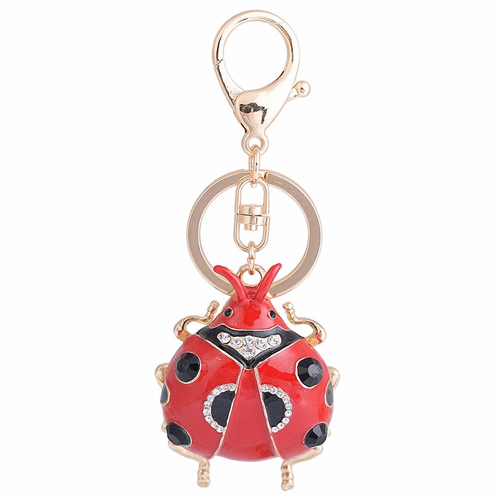 Vintage Ladybug Keychain - Black and Red Antique Metal Keyring for Women, Unique Insect Car Key Holder - Perfect for Gifts, Home Decor, and Everyday Use