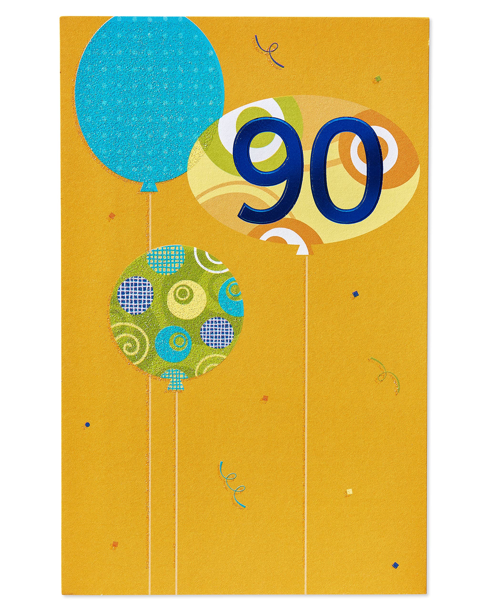 American Greetings 90th Birthday Card with Balloons - Perfect for Milestone Celebrations, Retirement Parties & Grandparent Birthdays