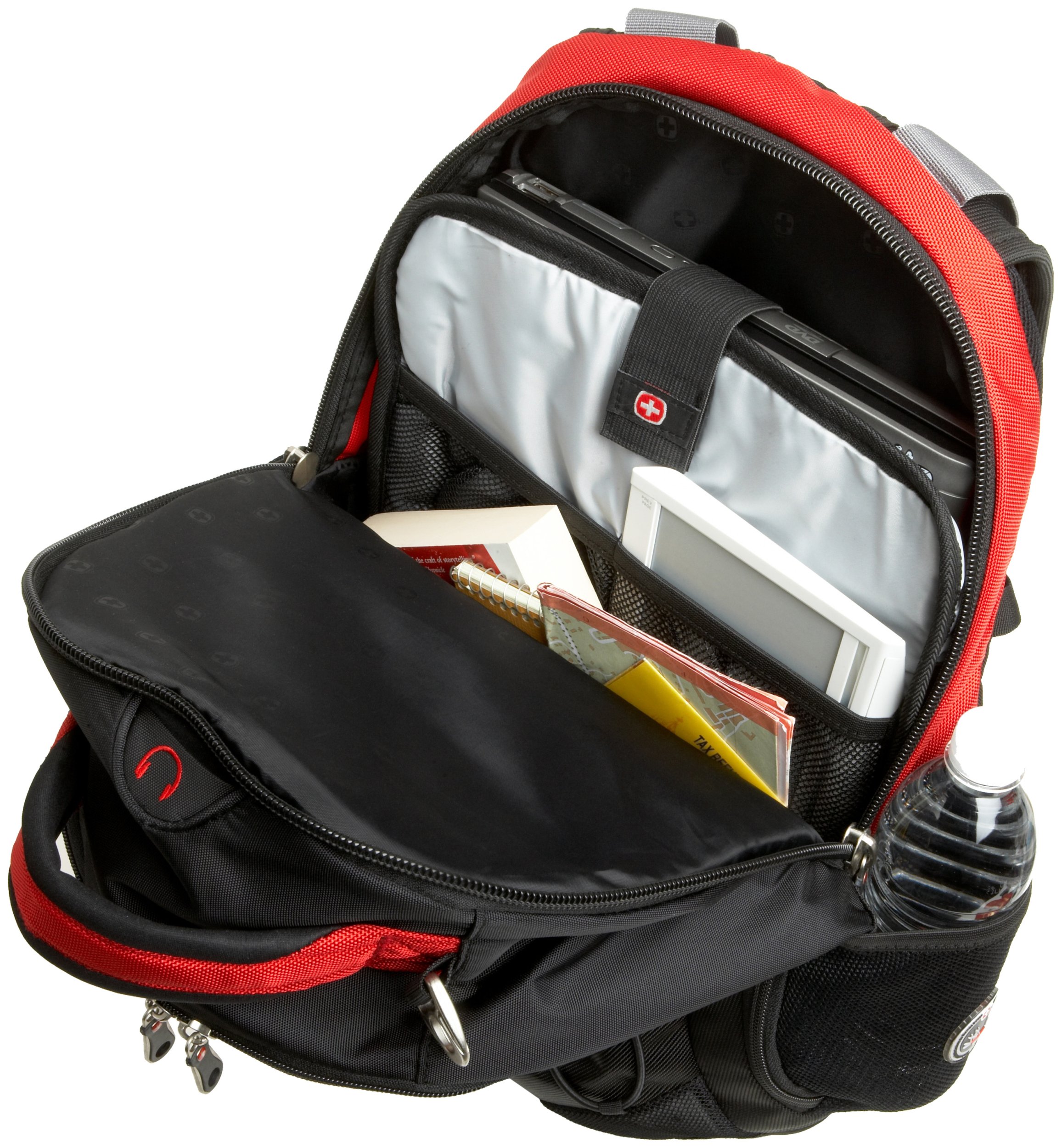 Swiss Gear SA9769 Red Laptop Backpack for 15 Inch Laptops & Tablets - Durable Travel & Work Backpack with USB Charging Port, Perfect for Commuting, Business Trips & College Students