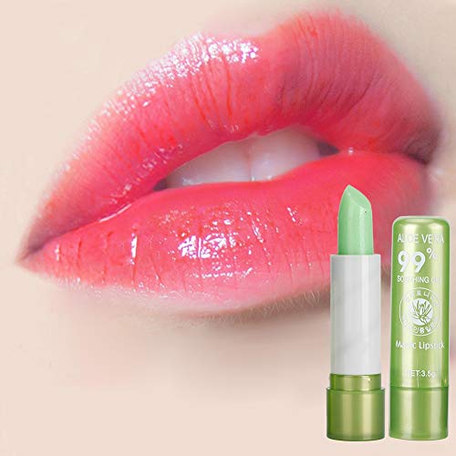Natural Organic Aloe Vera Lip Balm - Hydrating & Nourishing Moisturizer with Temperature-Activated Color Changing, Long-Lasting Jelly Lipstick for Dry Lips | Perfect for Daily Use, Makeup, and On-the-Go Hydration