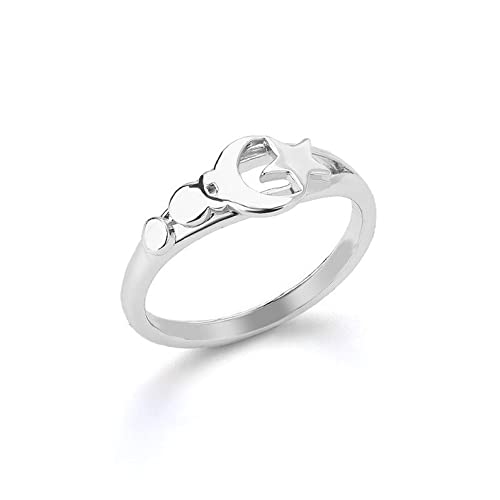 Minimalist Moon and Star Rings for Women - Simple Round Fashion Jewelry in Gold or Silver | Elegant Space-Themed Rings for Everyday Wear, Gifts, and Special Occasions