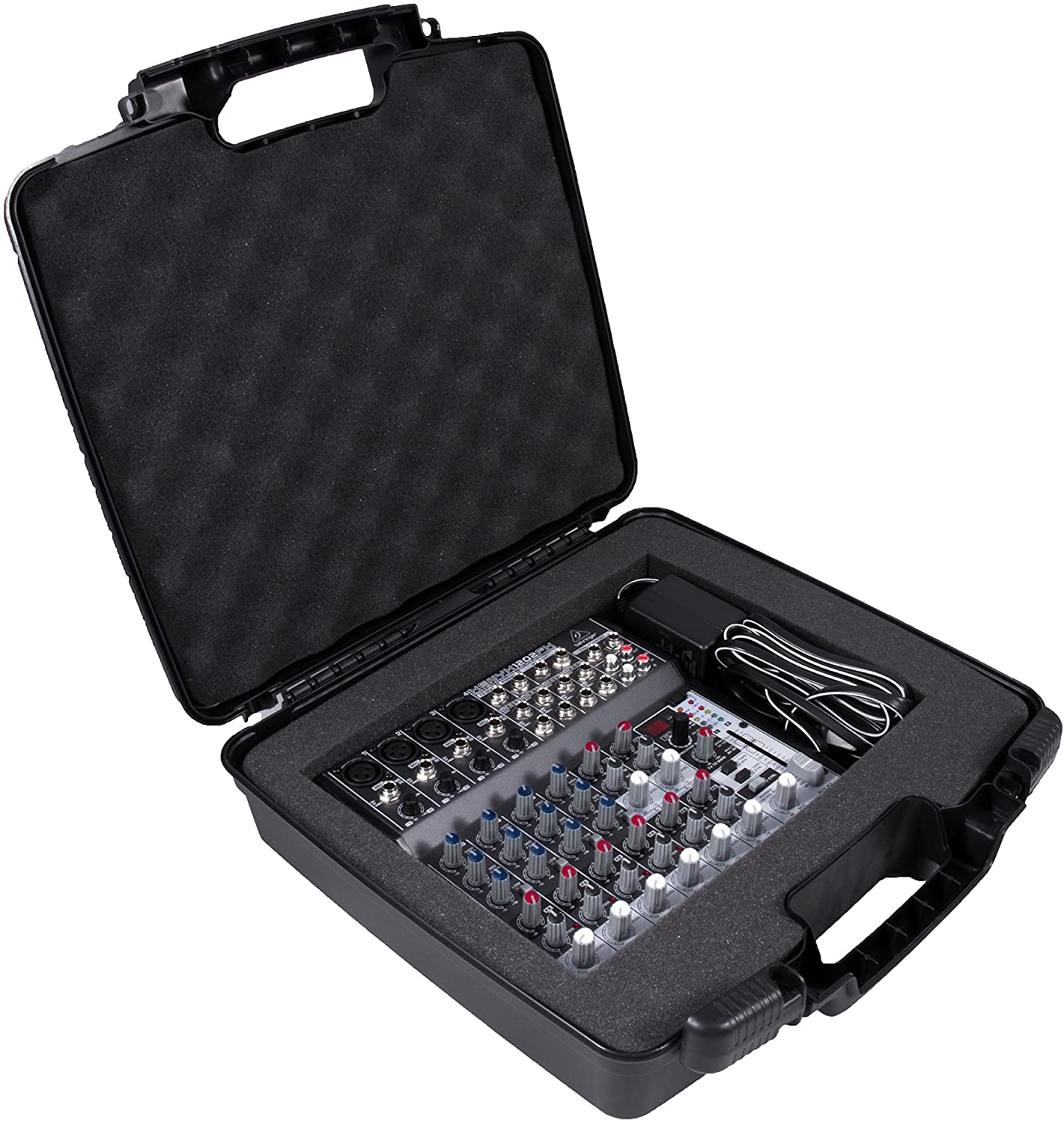 CASEMATIX Custom Hard Case for Behringer XENYX 1202FX Analog Mixer & Power Supply - Protective Padded Foam Interior & Durable Shell - Perfect for Studio, Live Performances & Travel