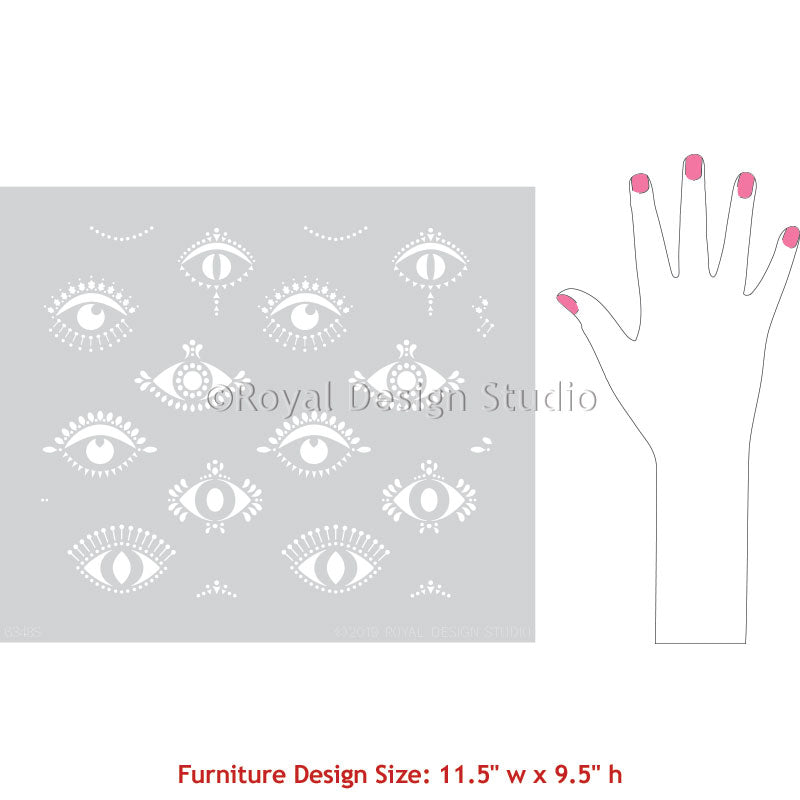 Protective Eye Furniture Stencil - DIY Home Decor Stencils for Wood, Walls & Fabric - Perfect for Crafting, Painting & Upcycling Projects