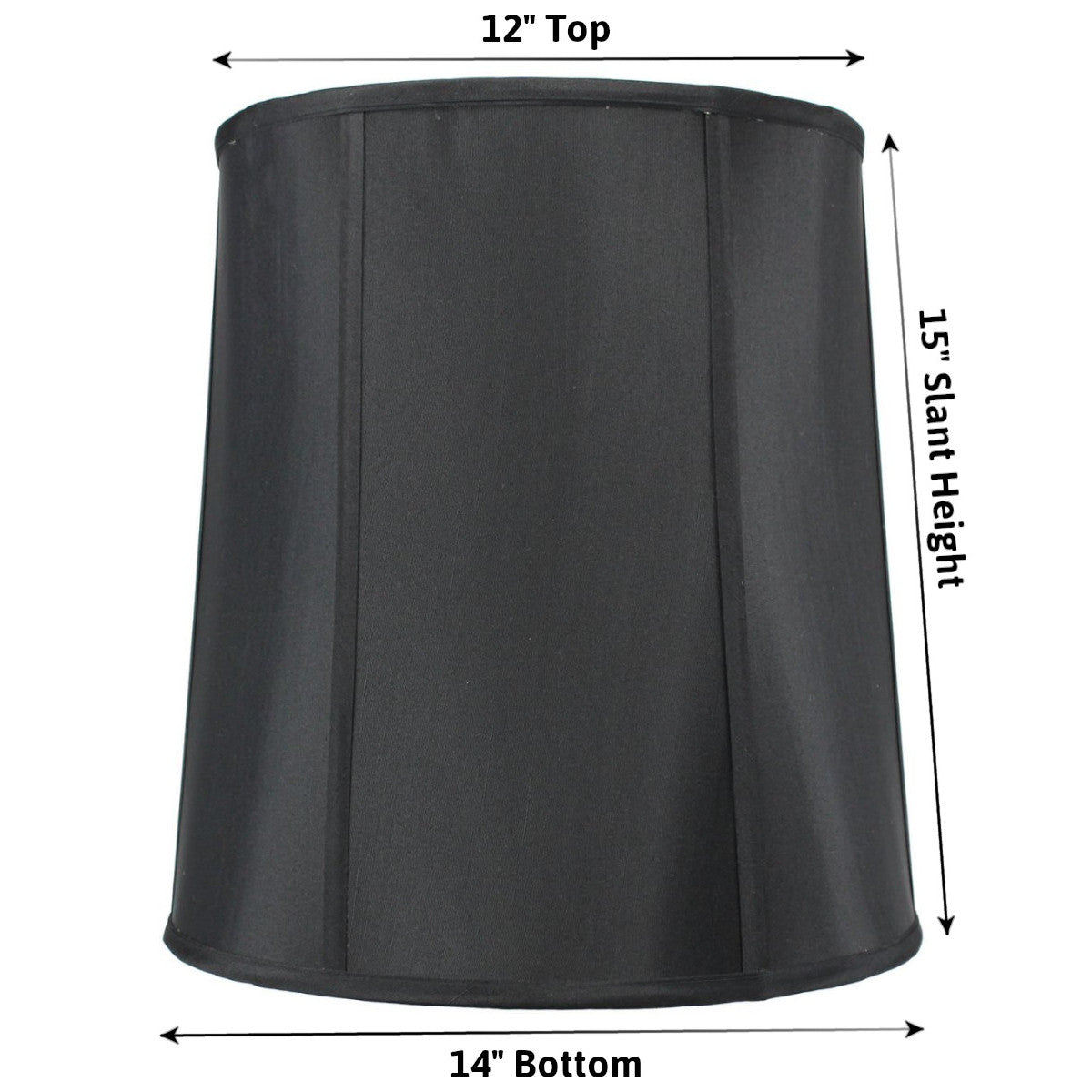 14W x 15H Black Fabric Drum Lamp Shade with Gold Liner - Modern Ceiling Light Cover for Living Room, Bedroom & Dining Room Decor