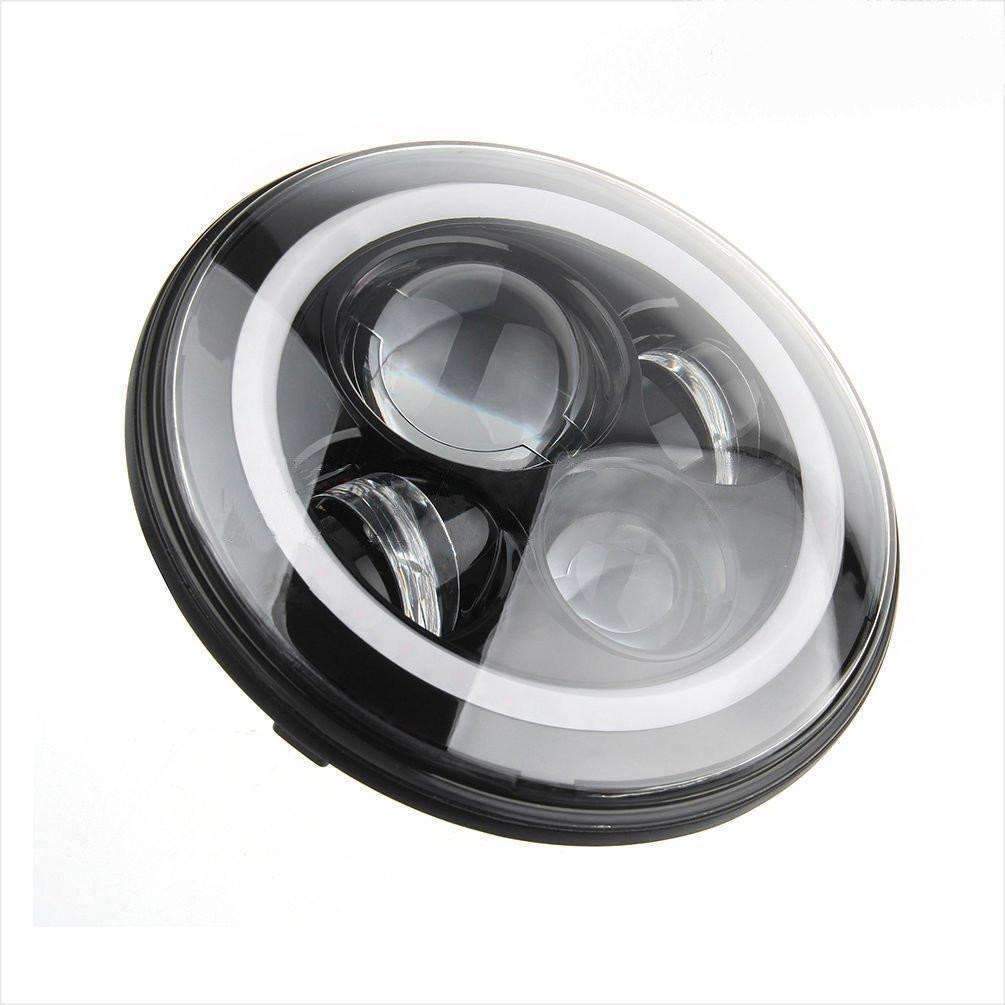 Eagle Lights 7 LED Headlight Kit for Jeep Wrangler & Gladiator - White LED Halo Rings, High Brightness, Plug & Play - Double Pack - Perfect for Off-Roading & Night Driving