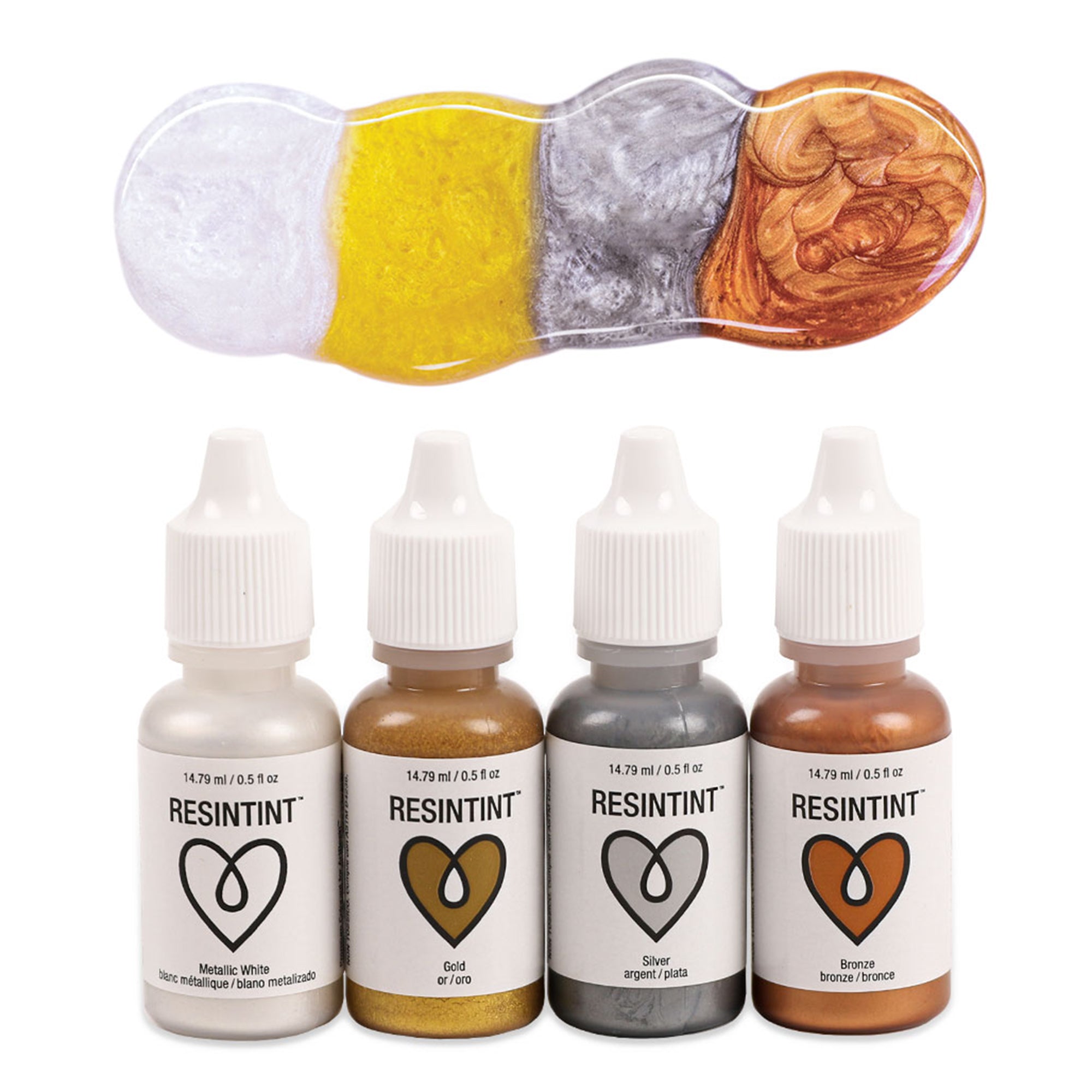 4 Pack ResinTint Metallics - Premium Metallic Epoxy Pigments for Resin Art, Jewelry, and DIY Crafts - Perfect for Epoxy Resin, Tumblers, and Geode Creations