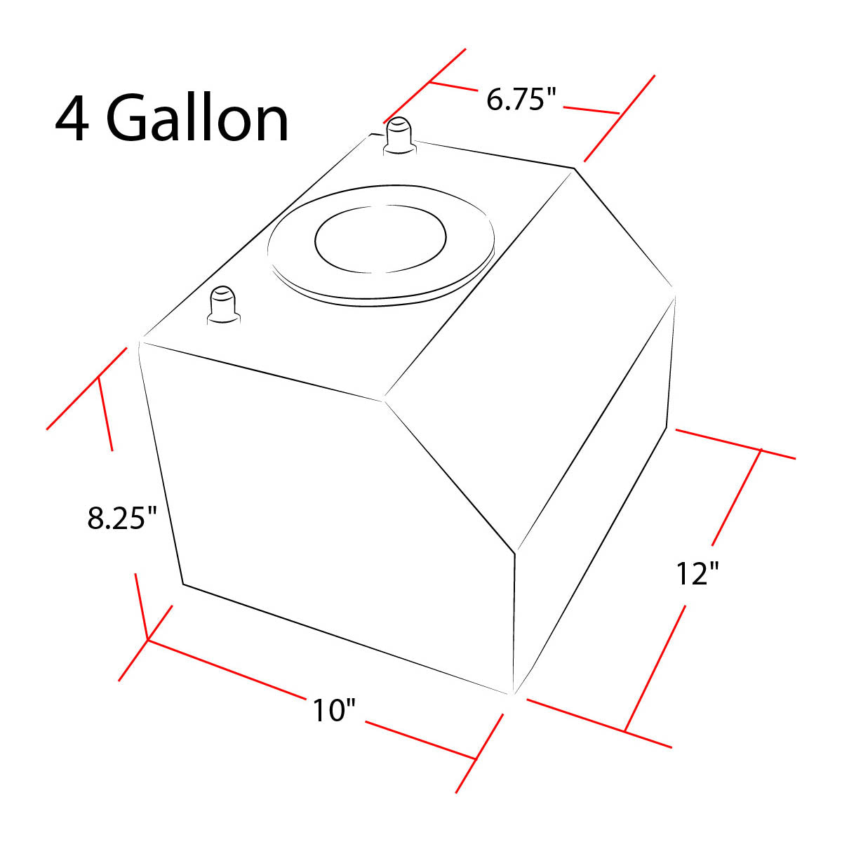 8 Gallon Aluminum Fuel Tank with 8AN Male Inlet - 10