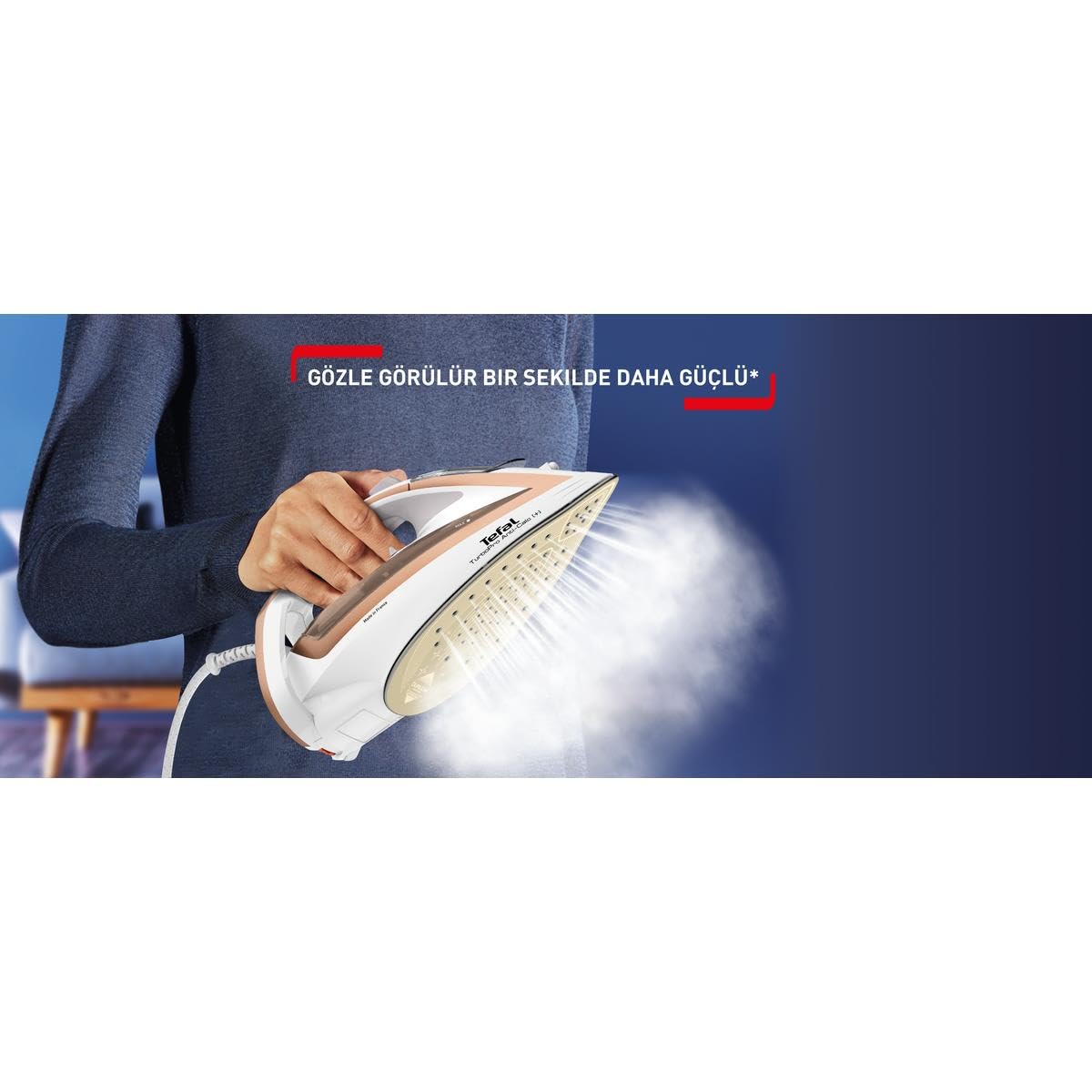 TEFAL TurboPro FV5697E1 3000W Steam Iron with Dry Function - Beige White (FV5697) - Perfect for Home, Office & Travel - Fast Wrinkle Removal for Clothes, Curtains & Fabrics