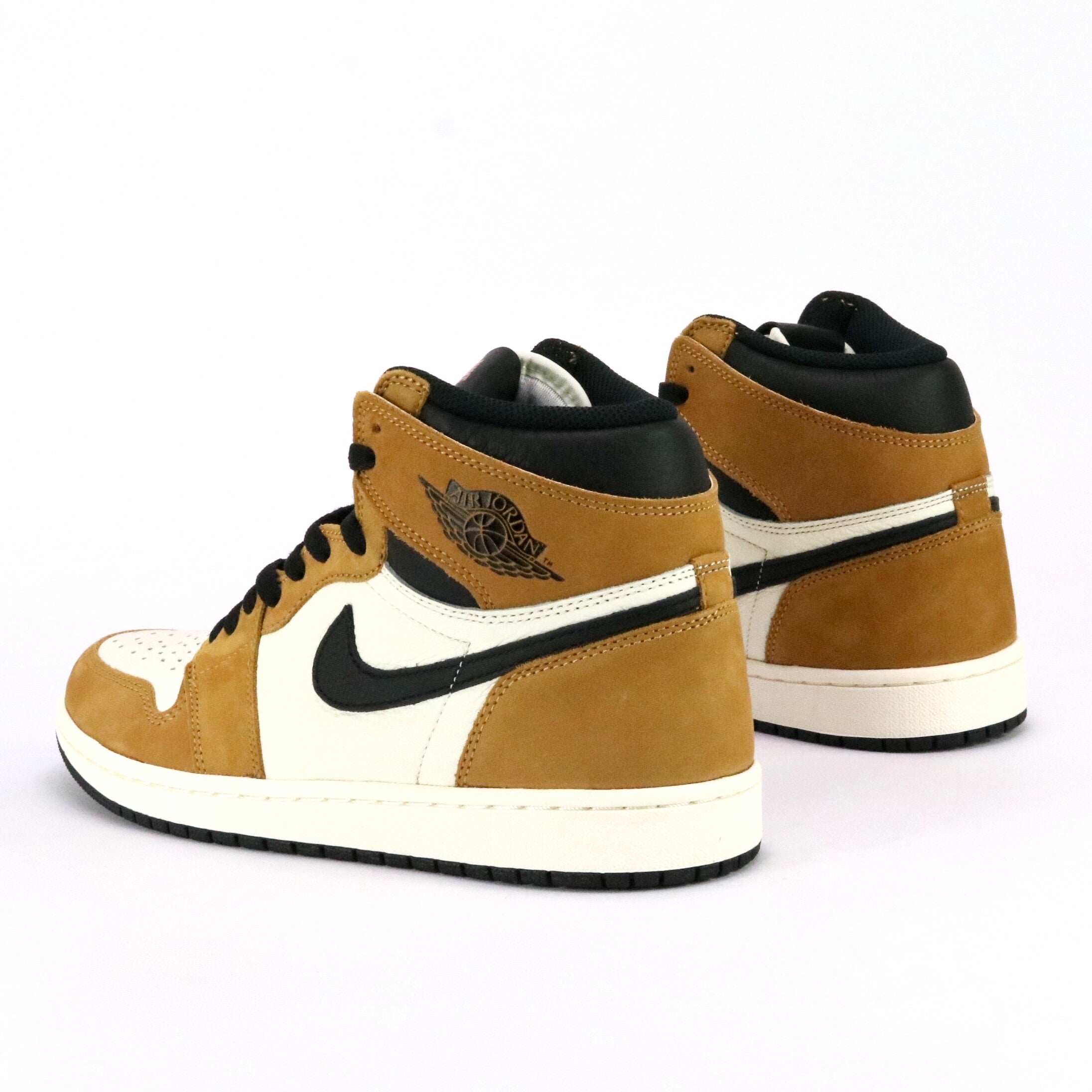 Air Jordan 1 Retro High OG 'Rookie of The Year' 2018 Sneakers - Golden Harvest & Black Sail Colorway - Perfect for Basketball, Streetwear & Sneaker Collection