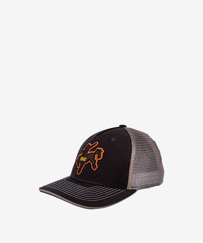 Wrangler Bronc Buster Mesh Back Trucker Cap for Men - Breathable Adjustable Baseball Hat for Outdoor, Hiking, and Casual Wear