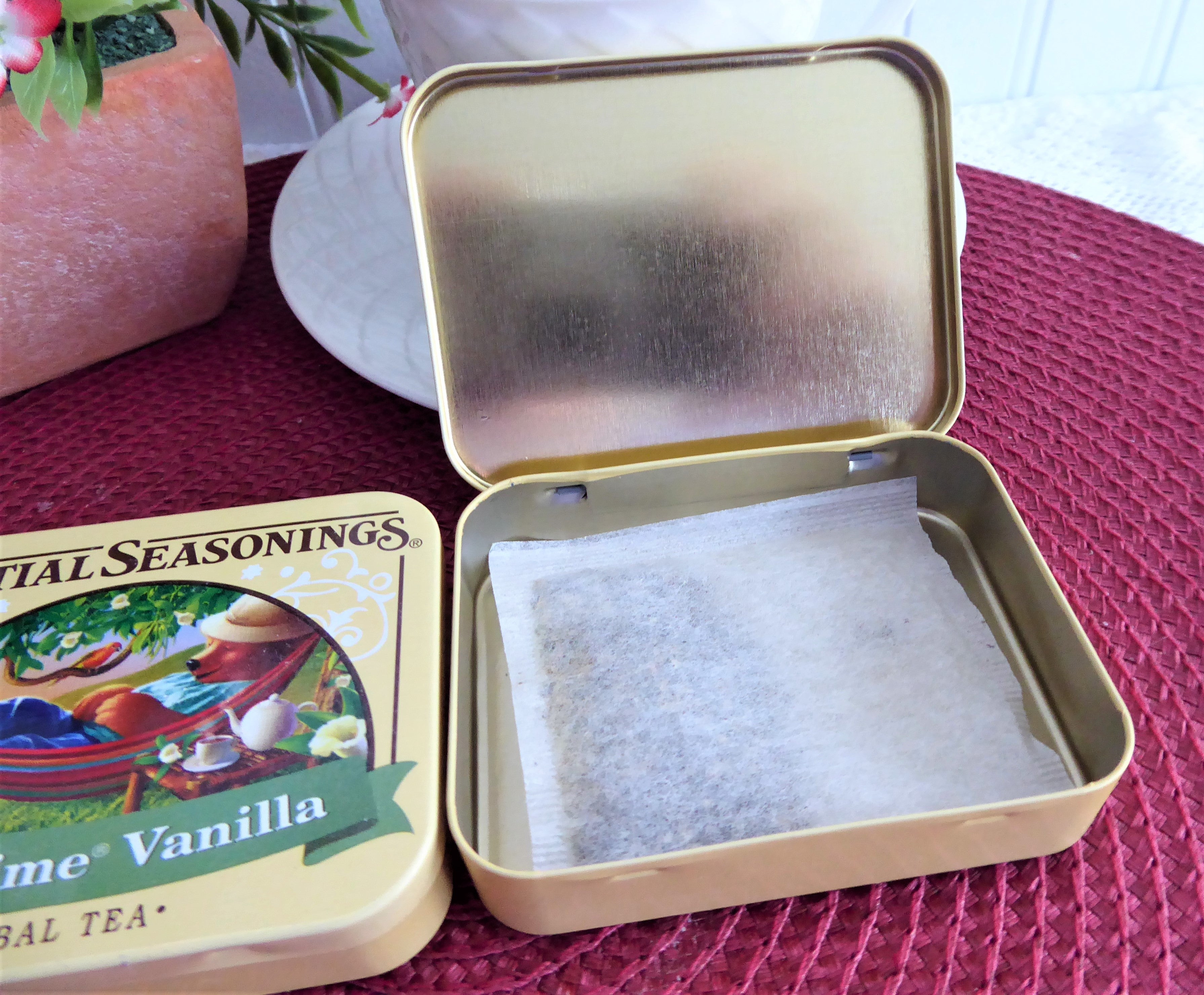 Celestial Seasonings Sleepytime Vanilla Herbal Tea Tins - Pair of Travel-Friendly Bear Yellow Tea Canisters for Relaxation & Bedtime Use