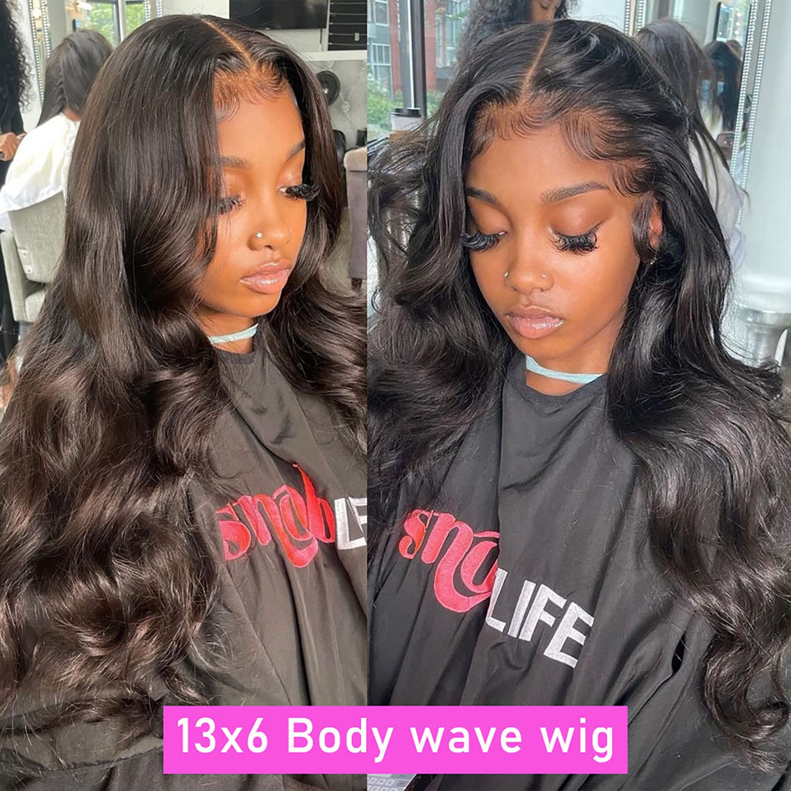 13x6 HD Lace Front Human Hair Wigs - Brazilian Body Wave Pre Plucked Bleached Knots with Baby Hair 180 Density for Women (20 Inch, Natural Black) - Perfect for Daily Wear, Parties & Special Occasions