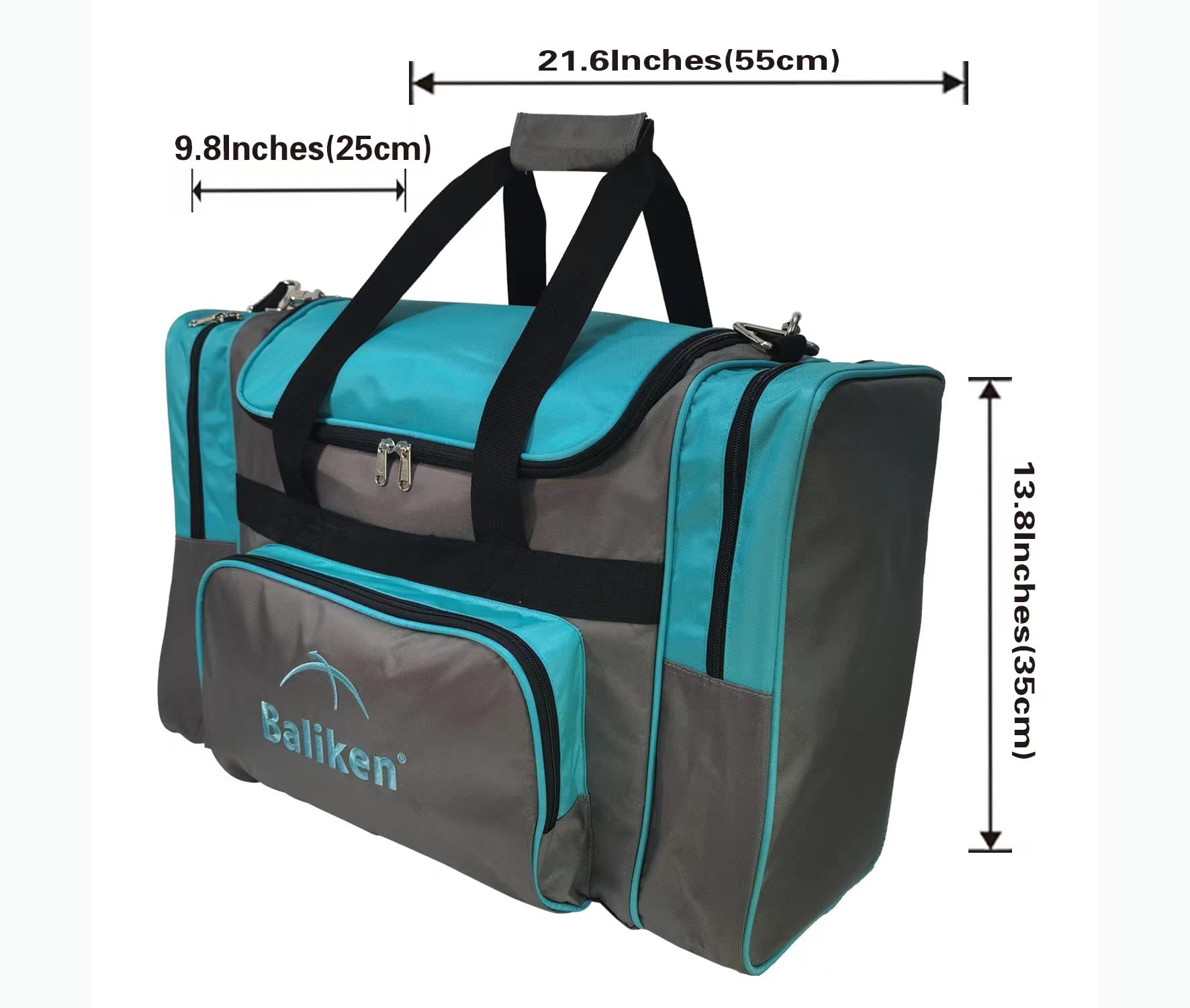 BALIKEN Double Tote Bowling Bag for 2 Balls & Shoes - Mens Size 16 & 13 - Perfect for League Play & Practice